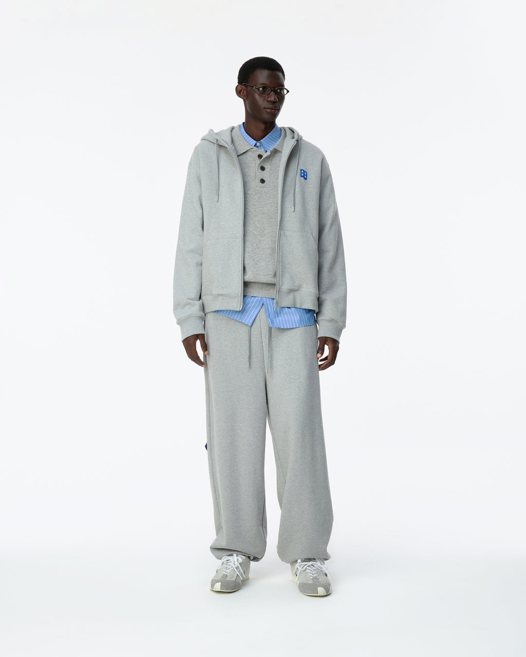 Ader Error - Sig; BL Tag hoodie zip-up 01 (Grey) product image 1 | TRAB K-Fashion Australia