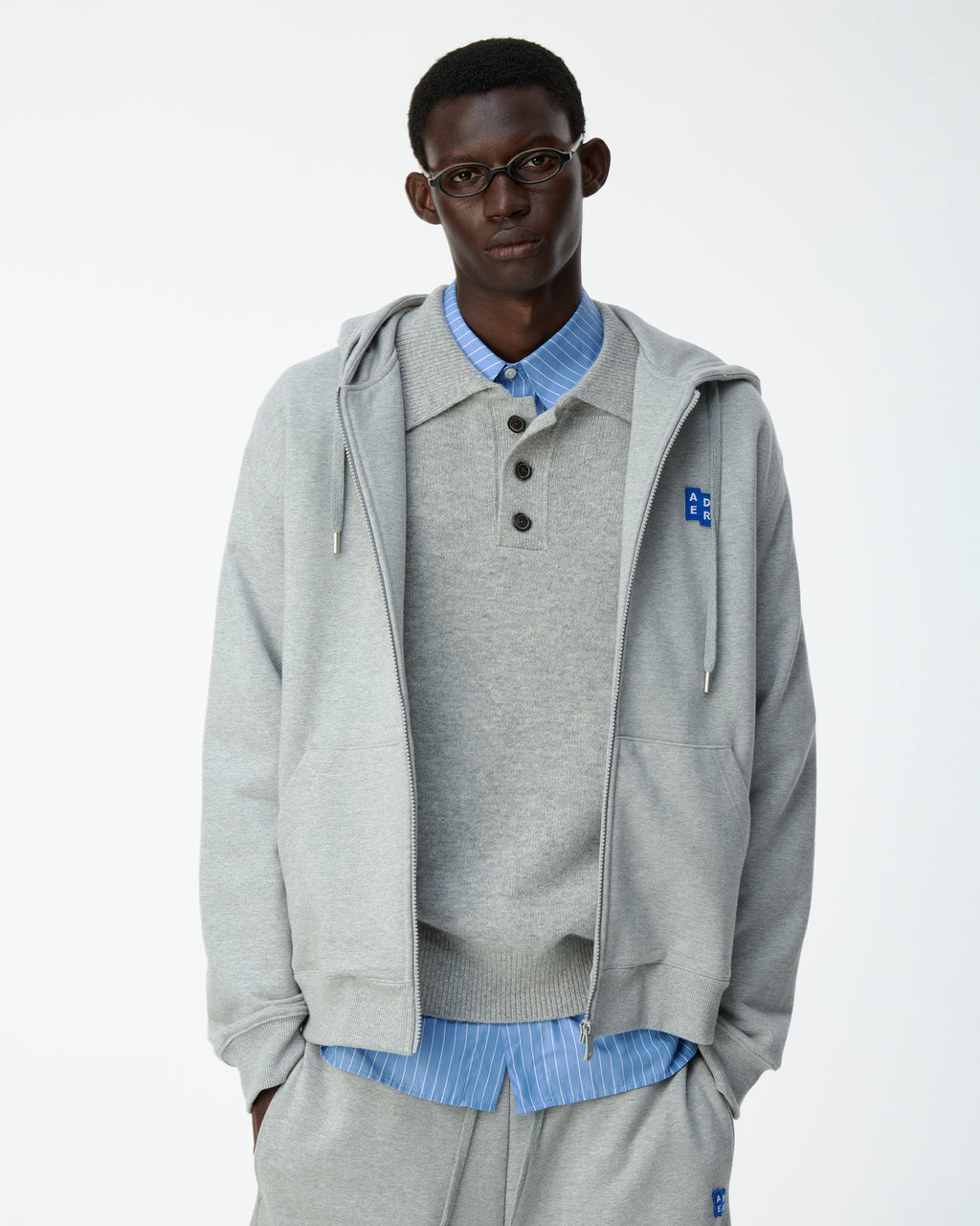 Ader Error - Sig; BL Tag hoodie zip-up 01 (Grey) product image 12 | TRAB K-Fashion Australia