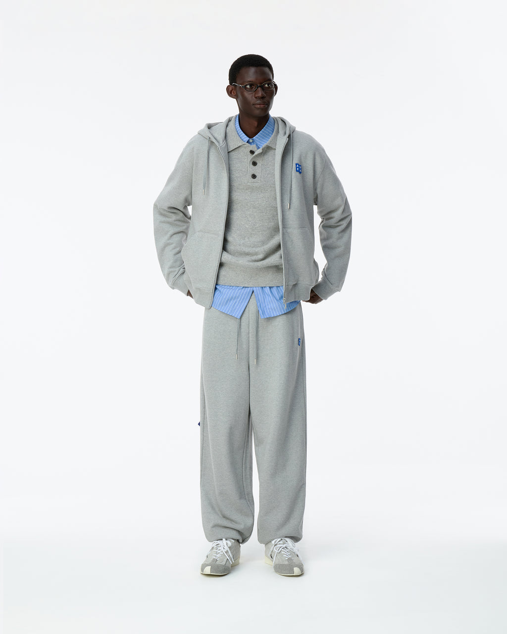 Ader Error - Sig; BL Tag hoodie zip-up 01 (Grey) product image 6 | TRAB K-Fashion Australia