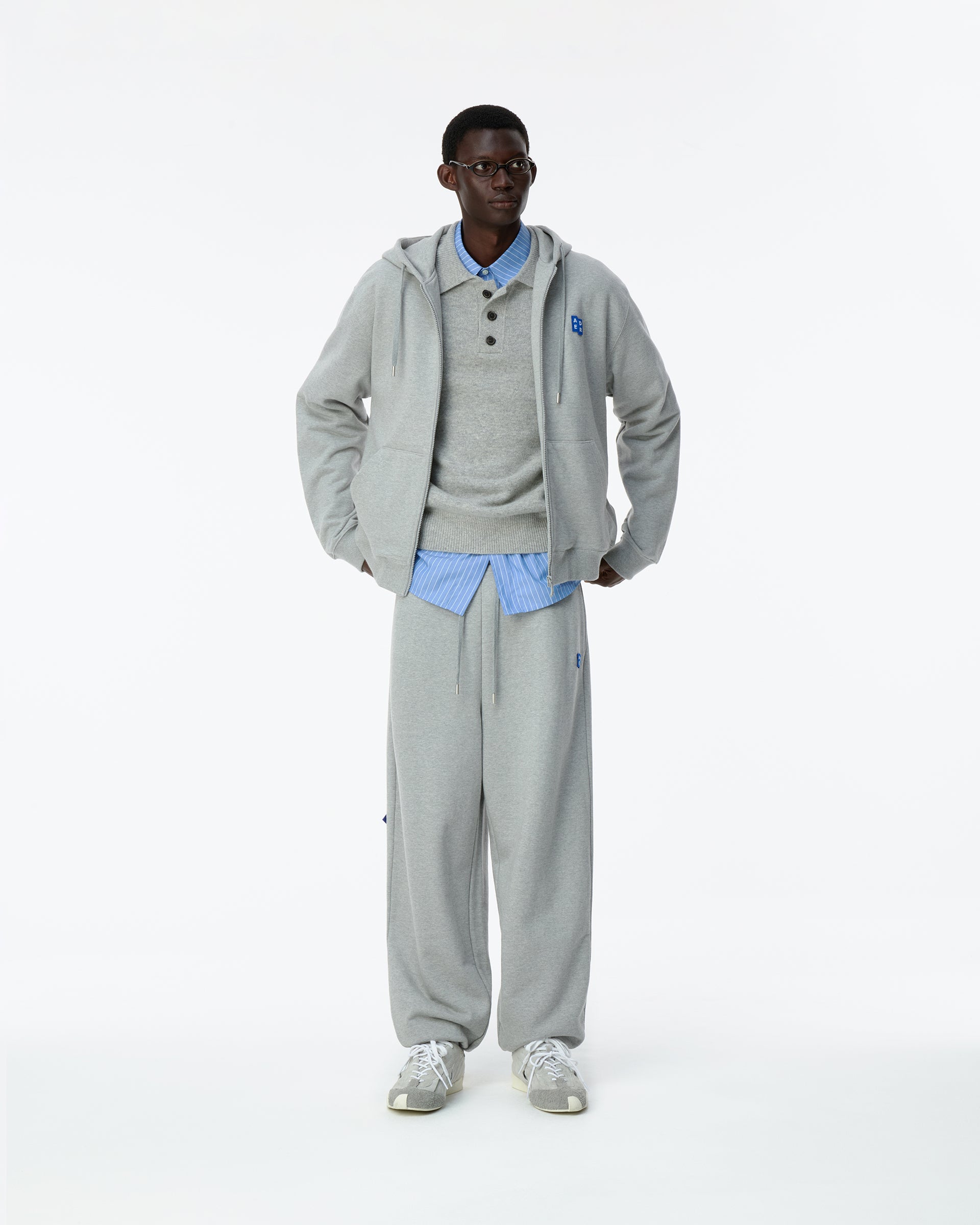 Ader Error - Sig; BL Tag hoodie zip-up 01 (Grey) product image 6 | TRAB K-Fashion Australia
