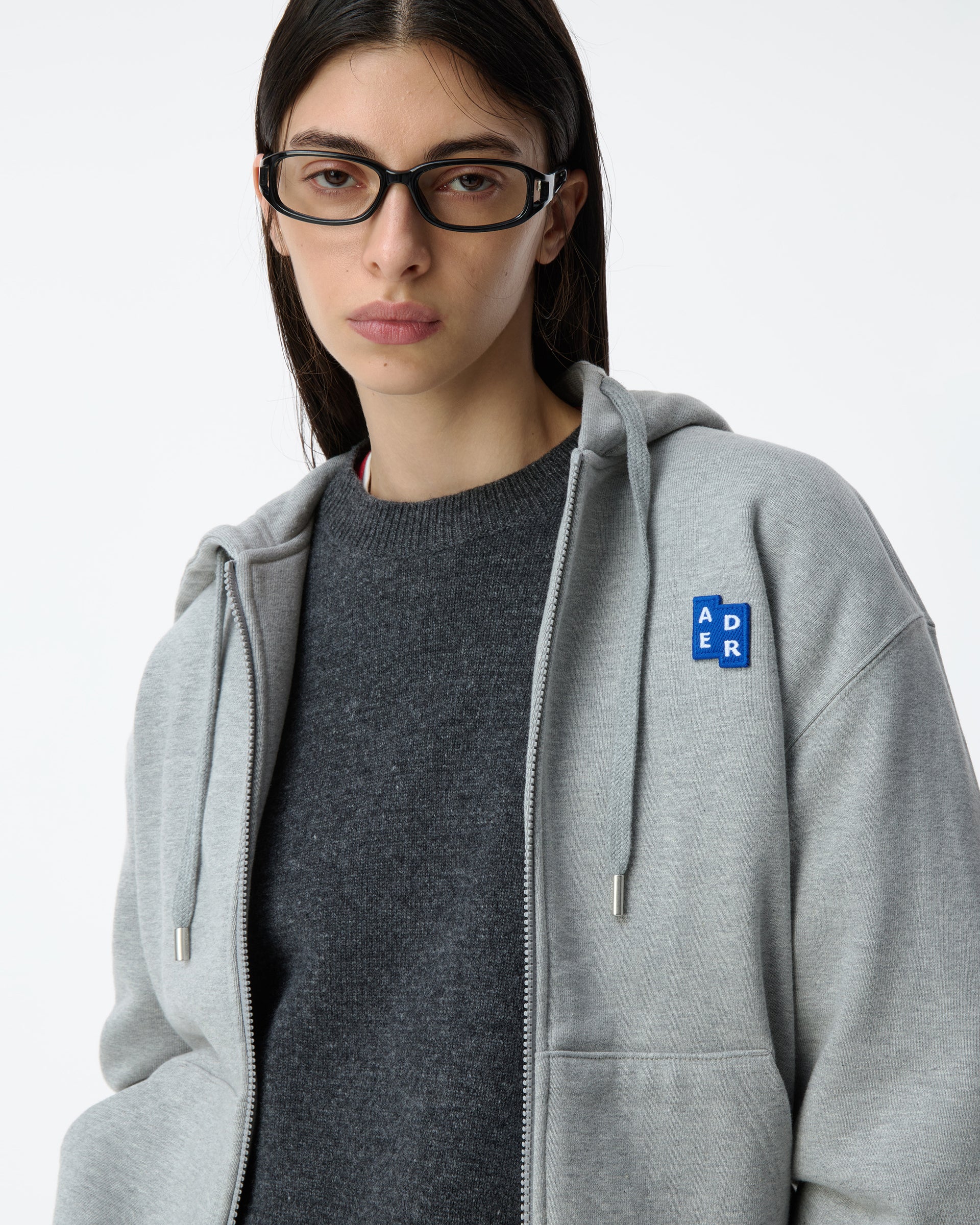 Ader Error - Sig; BL Tag hoodie zip-up 01 (Grey) product image 4 | TRAB K-Fashion Australia