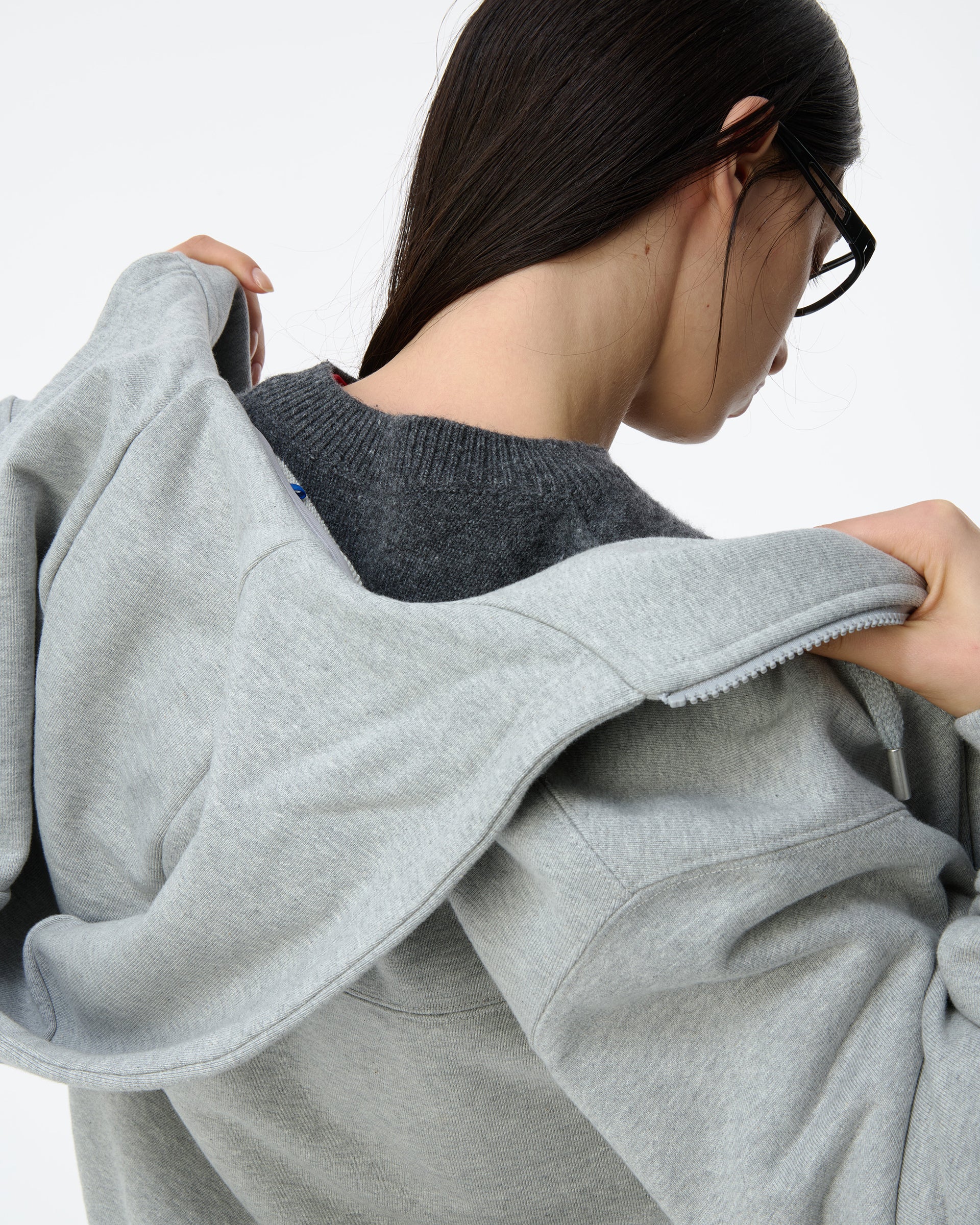 Ader Error - Sig; BL Tag hoodie zip-up 01 (Grey) product image 5 | TRAB K-Fashion Australia