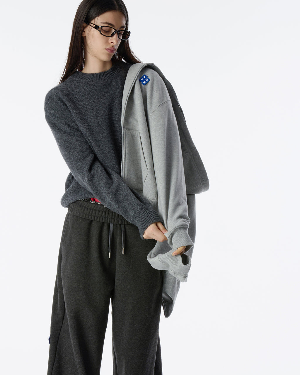 Ader Error - Sig; BL Tag hoodie zip-up 01 (Grey) product image 7 | TRAB K-Fashion Australia