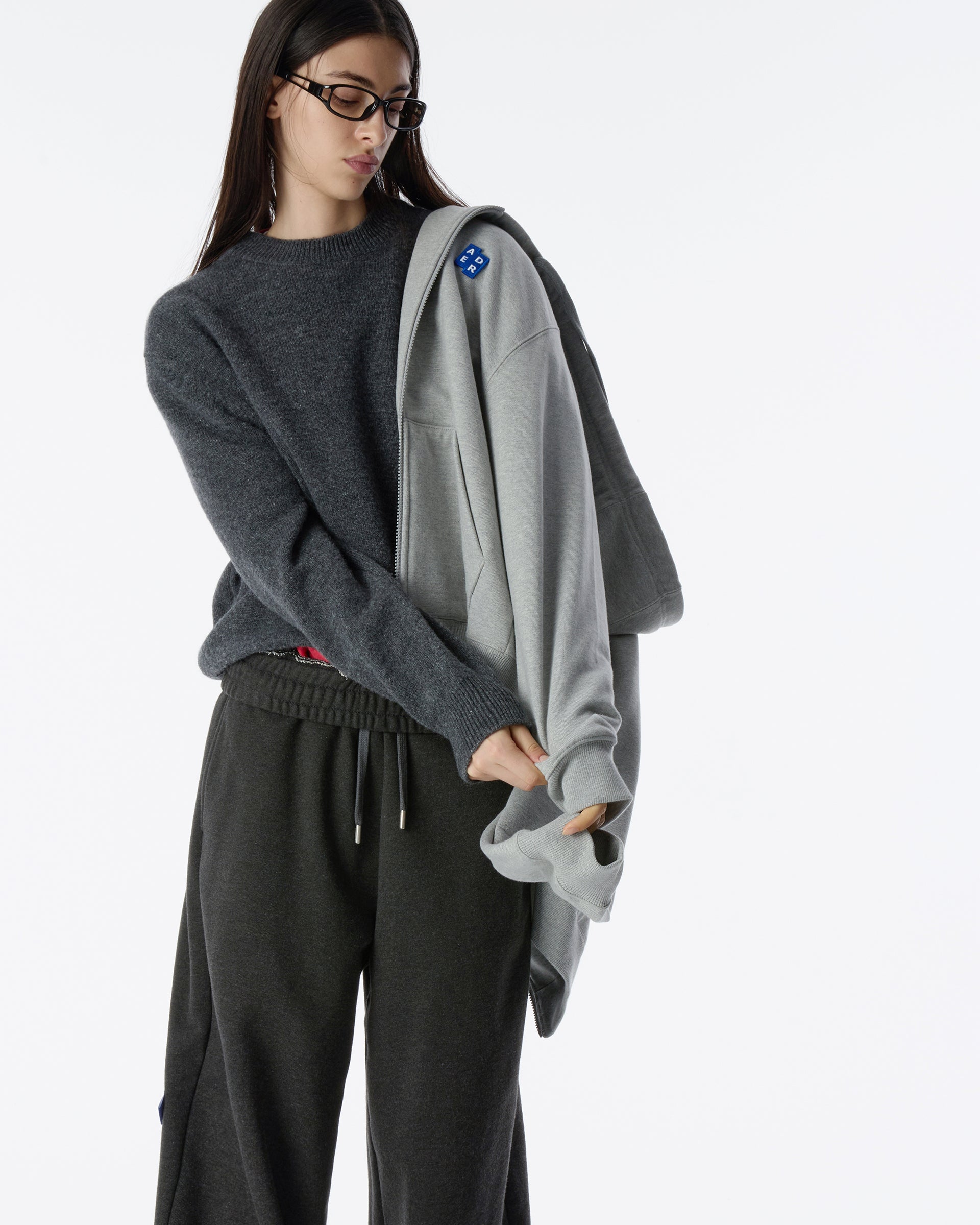 Ader Error - Sig; BL Tag hoodie zip-up 01 (Grey) product image 7 | TRAB K-Fashion Australia