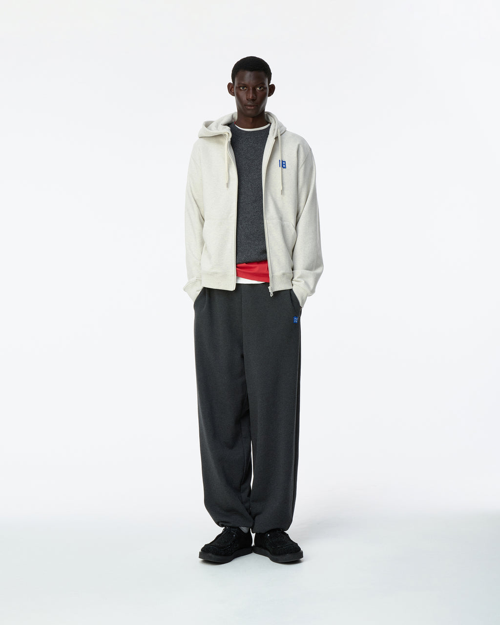 Ader Error - Sig; BL Tag hoodie zip-up 01 (Oatmeal) product image 8 | TRAB K-Fashion Australia