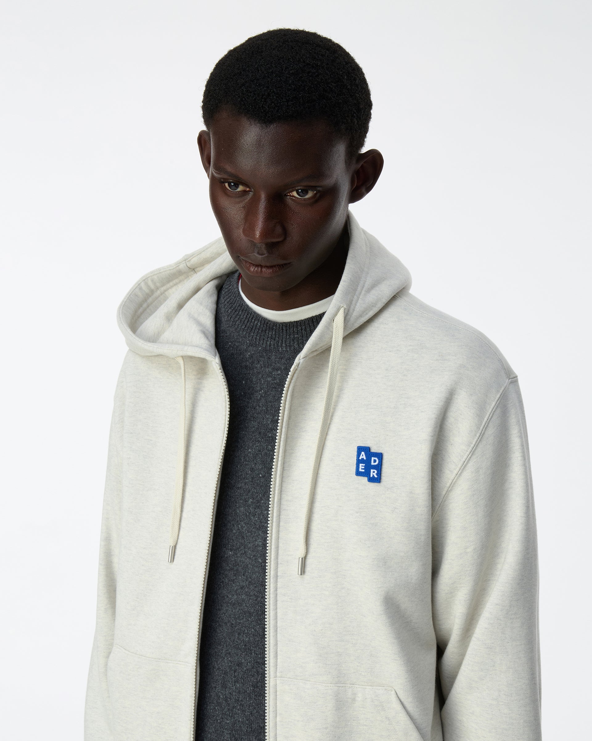 Ader Error - Sig; BL Tag hoodie zip-up 01 (Oatmeal) product image 4 | TRAB K-Fashion Australia