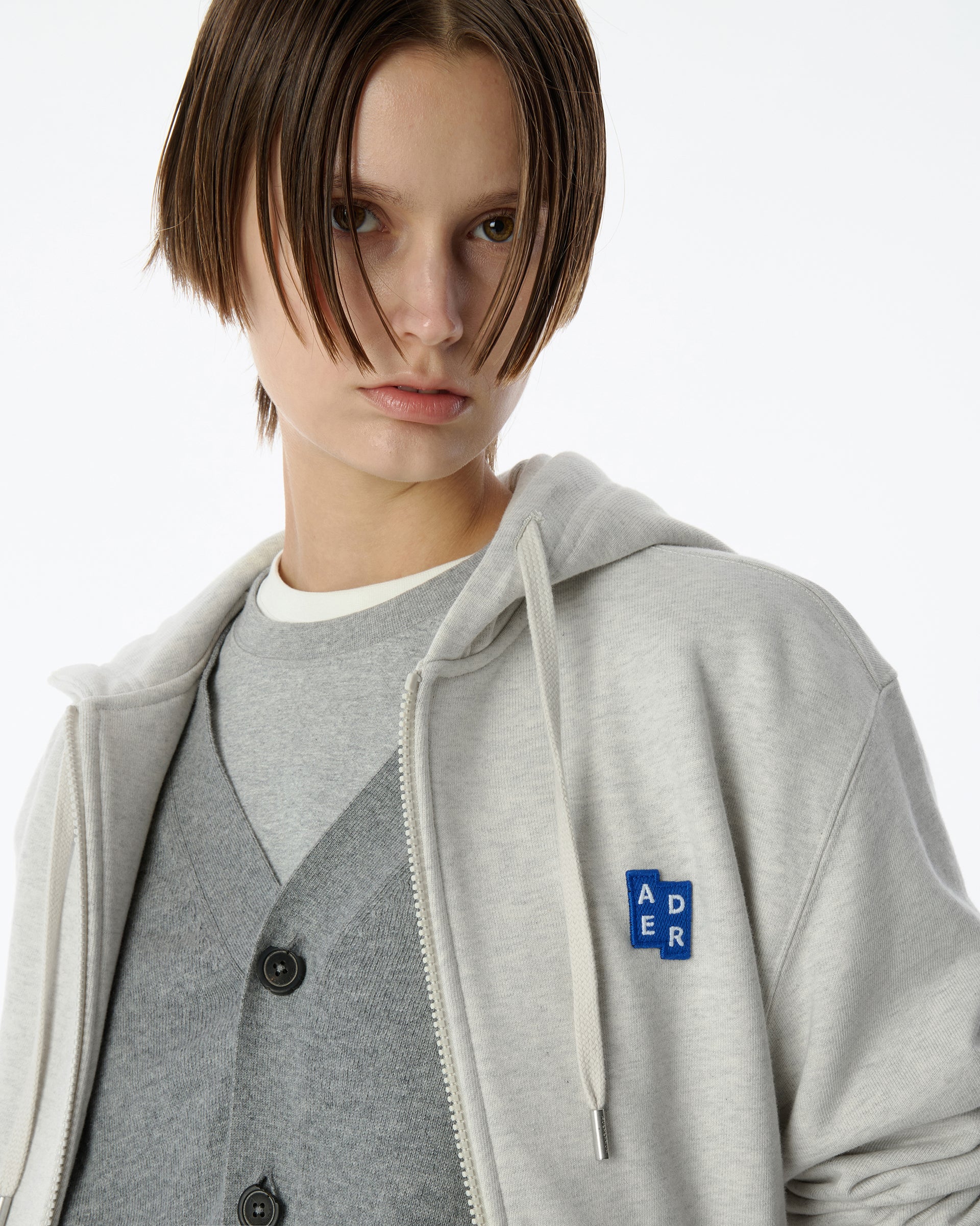 Ader Error - Sig; BL Tag hoodie zip-up 01 (Oatmeal) product image 4 | TRAB K-Fashion Australia