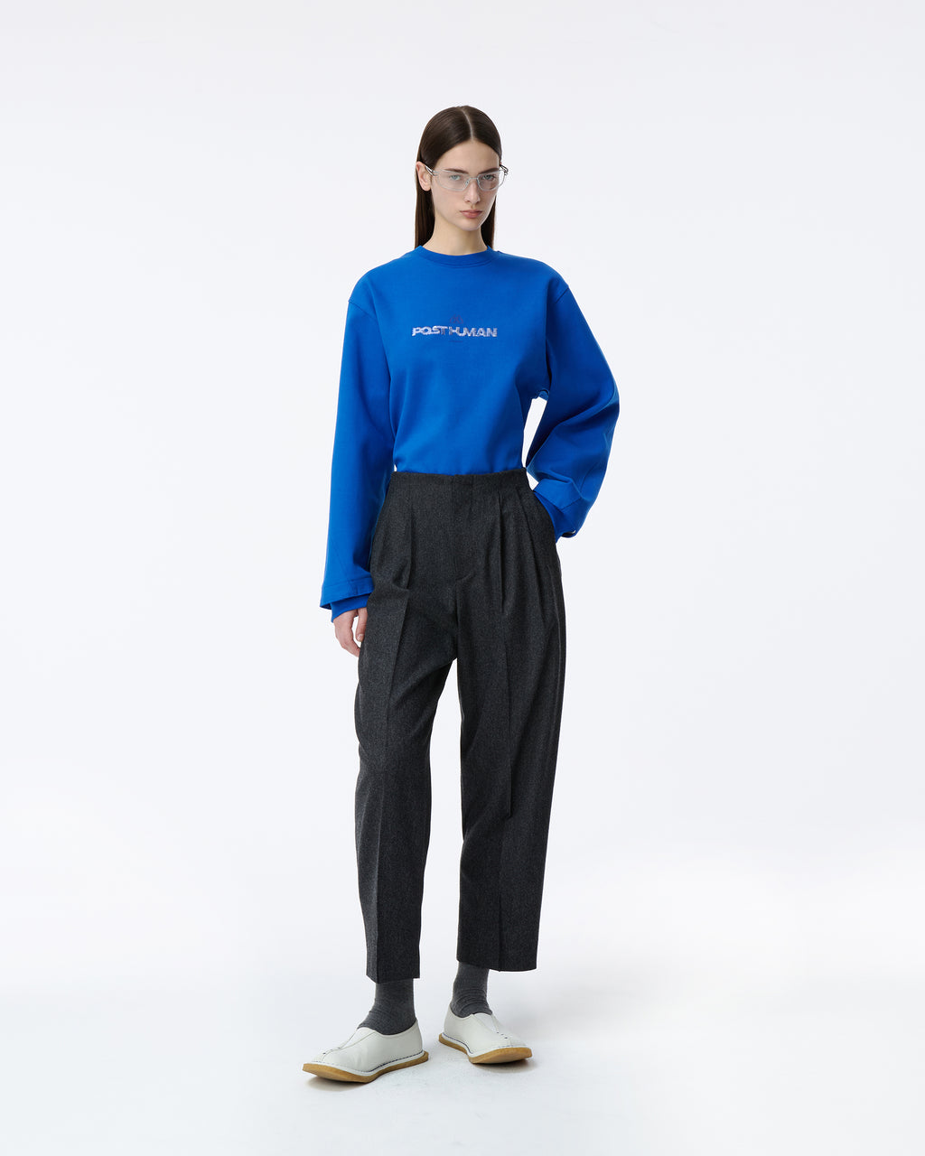 Ader Error - Post human Sweatshirt Product. 42 (Blue) product image 1 | TRAB K-Fashion Australia