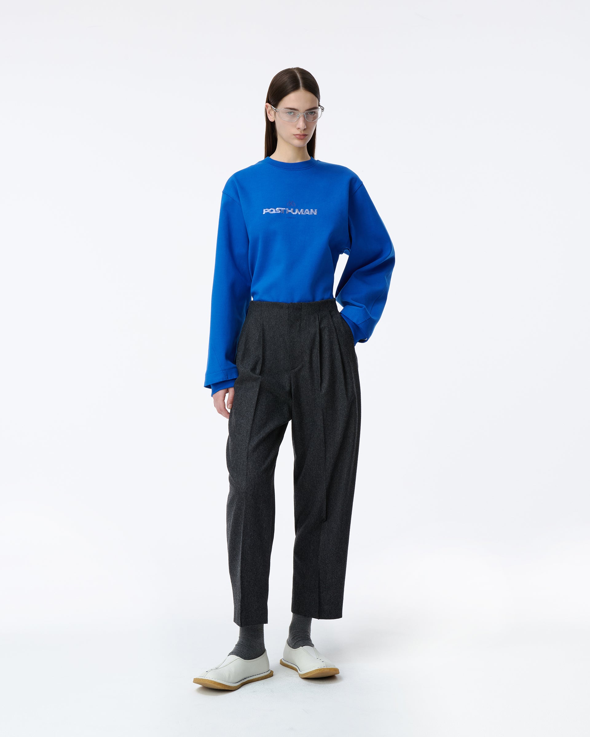 Ader Error - Post human Sweatshirt Product. 42 (Blue) product image 1 | TRAB K-Fashion Australia