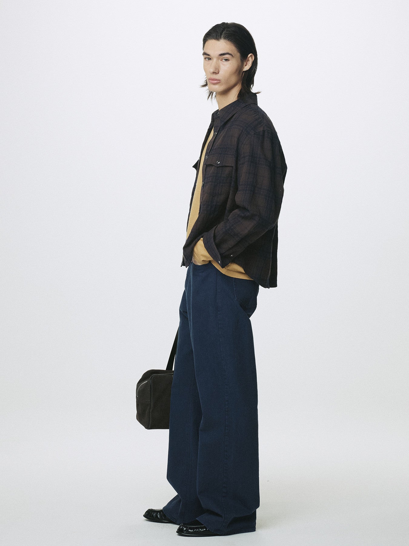 Tonywack - Wool And Cotton Checked Shirt Jacket Japanese Fabric (Brown) product image 3 | TRAB K-Fashion Australia