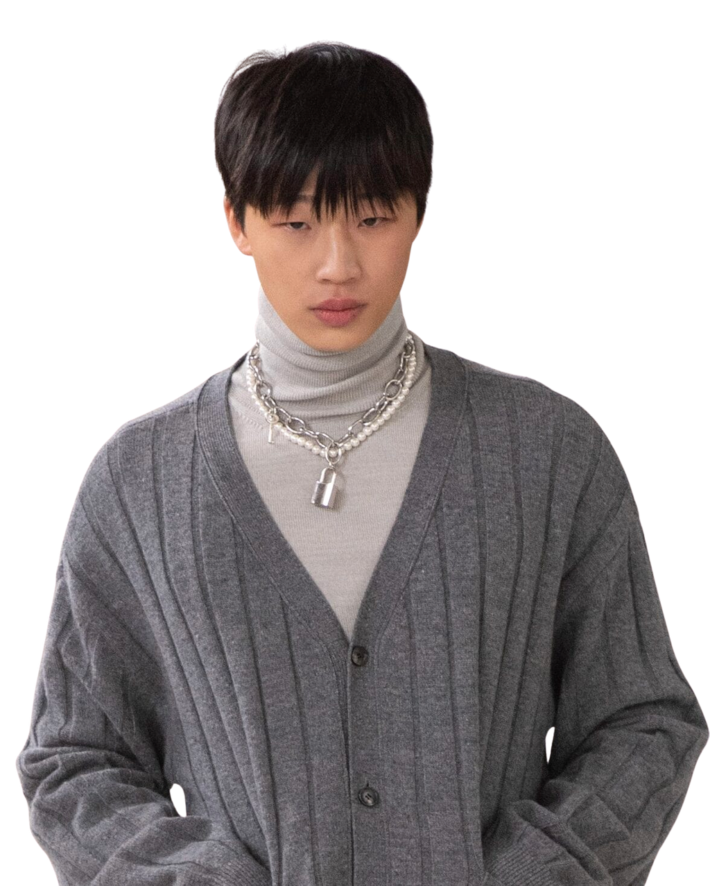 Kimhe Kim - Turtle Neck Sweater (Light Melange Grey) product image 3 | TRAB K-Fashion Australia