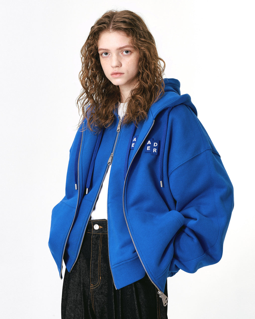 Ader Error - Sig; BL Tag hoodie zip-up 02 (Blue) product image 2 | TRAB K-Fashion Australia