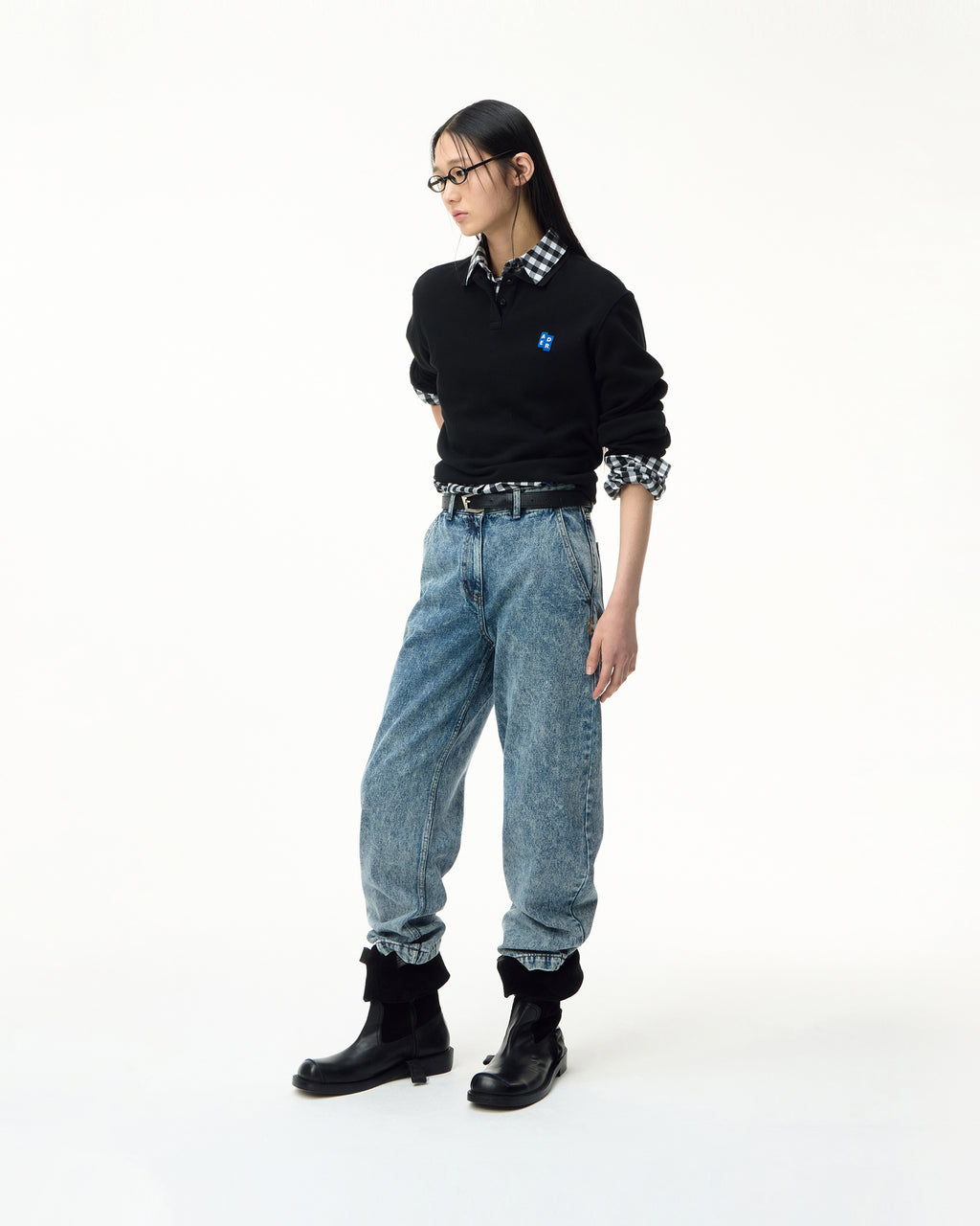 Ader Error - Sig; BL Tag LS polo t-shirt 04 (Noir) product image 1 | TRAB K-Fashion Australia