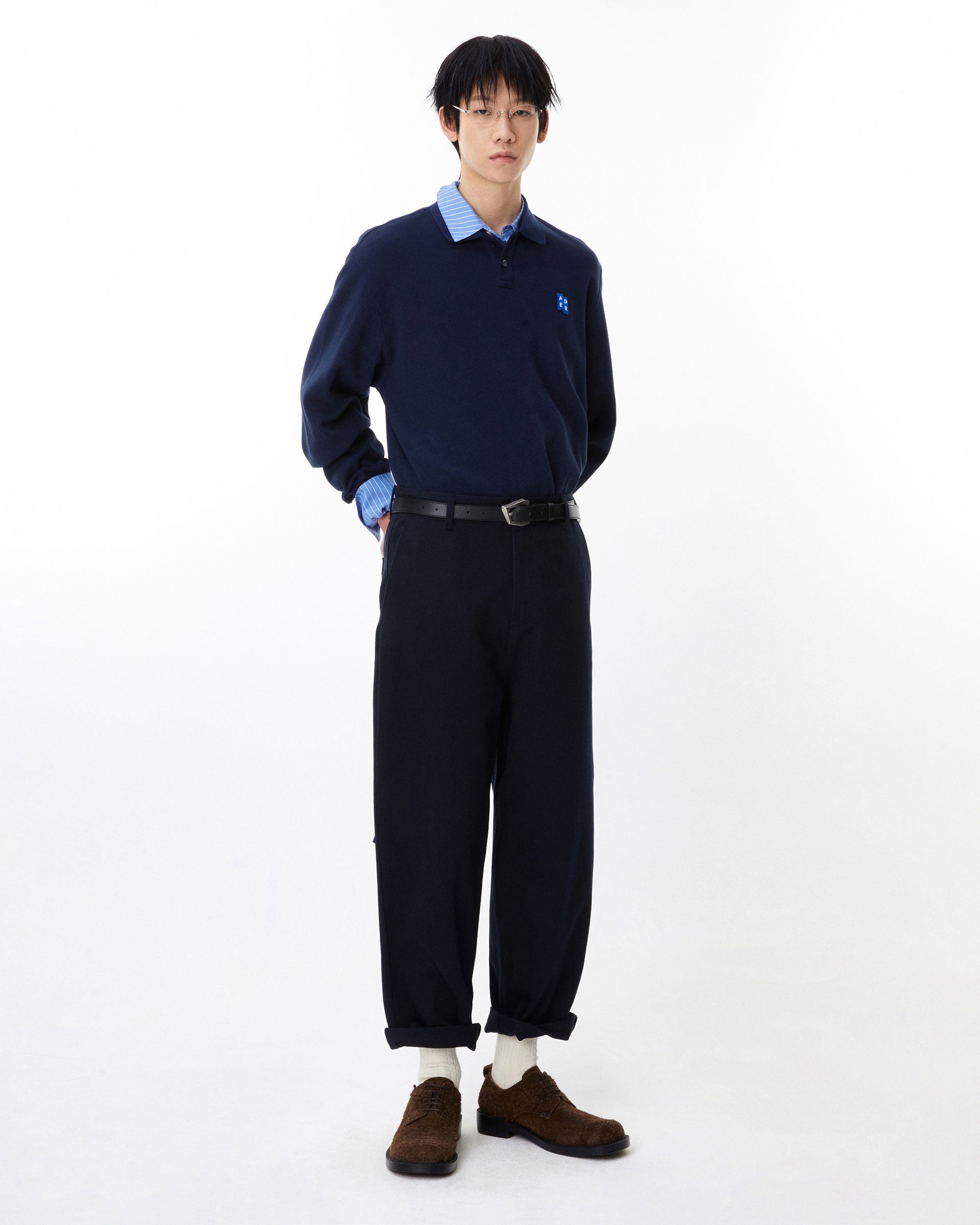 Ader Error - Sig; BL Tag LS polo t-shirt 04 (Navy) product image 9 | TRAB K-Fashion Australia