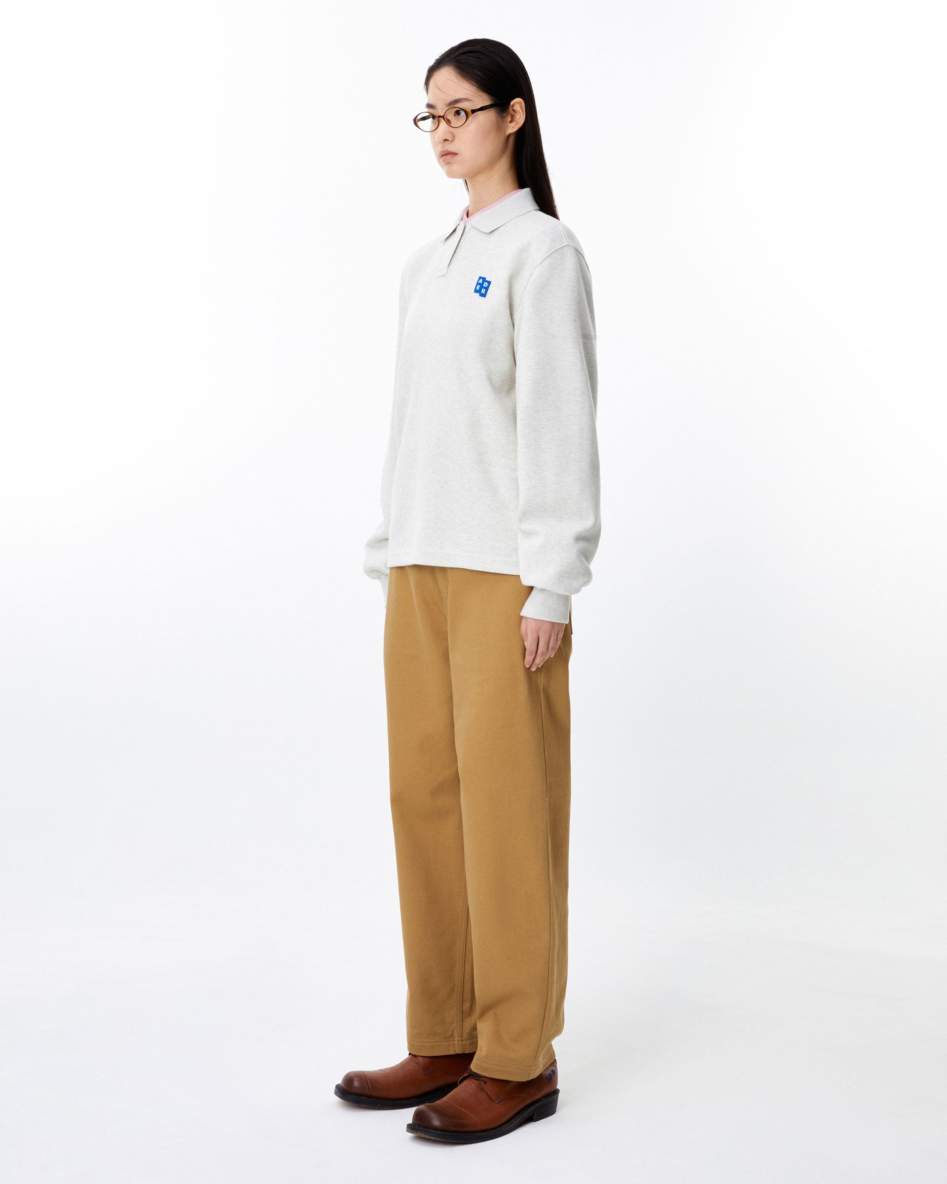 Ader Error - Sig; BL Tag LS polo t-shirt 04 (Oatmeal) product image 3 | TRAB K-Fashion Australia