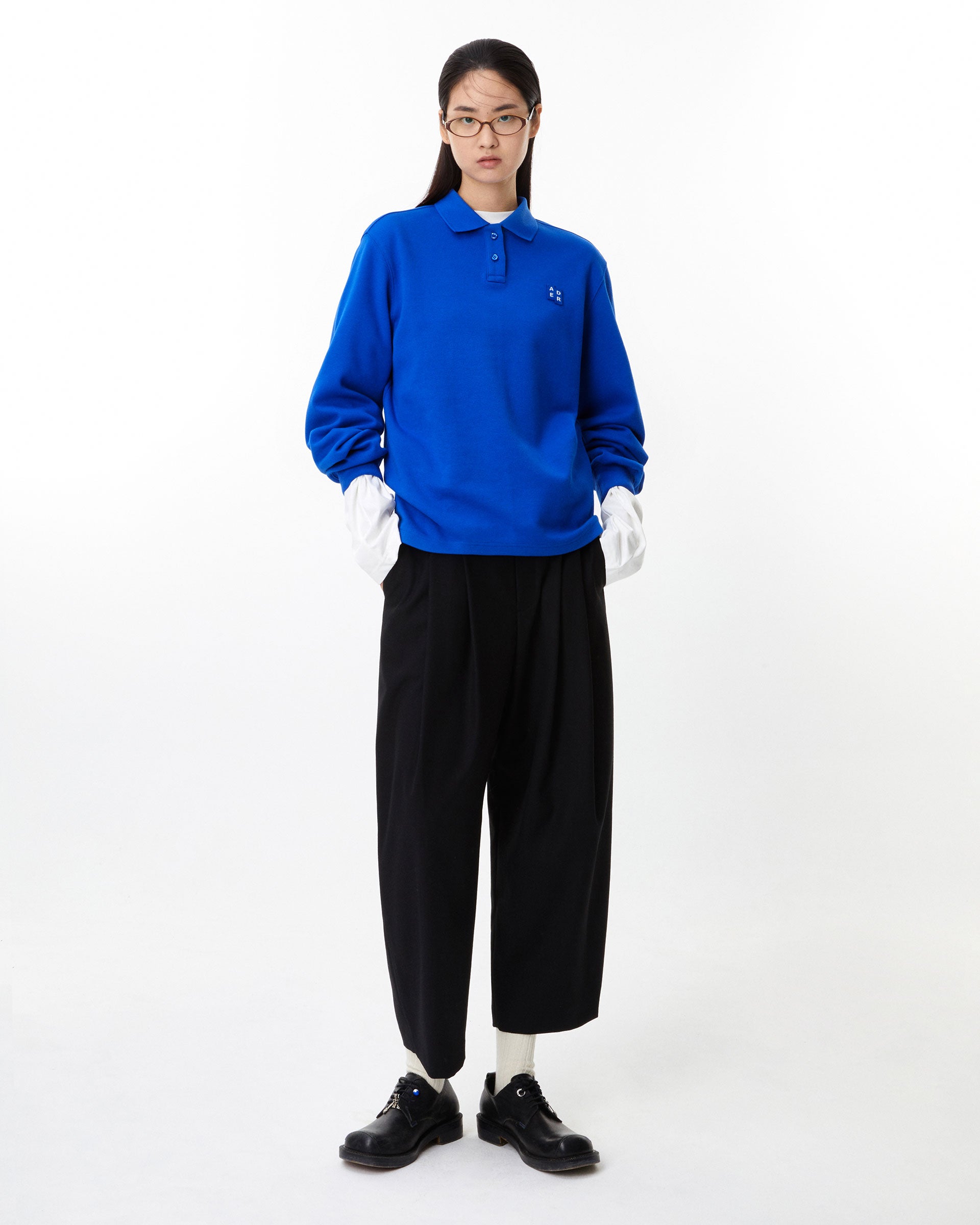 Ader Error - Sig; BL Tag LS polo t-shirt 04 (Blue) product image 1 | TRAB K-Fashion Australia