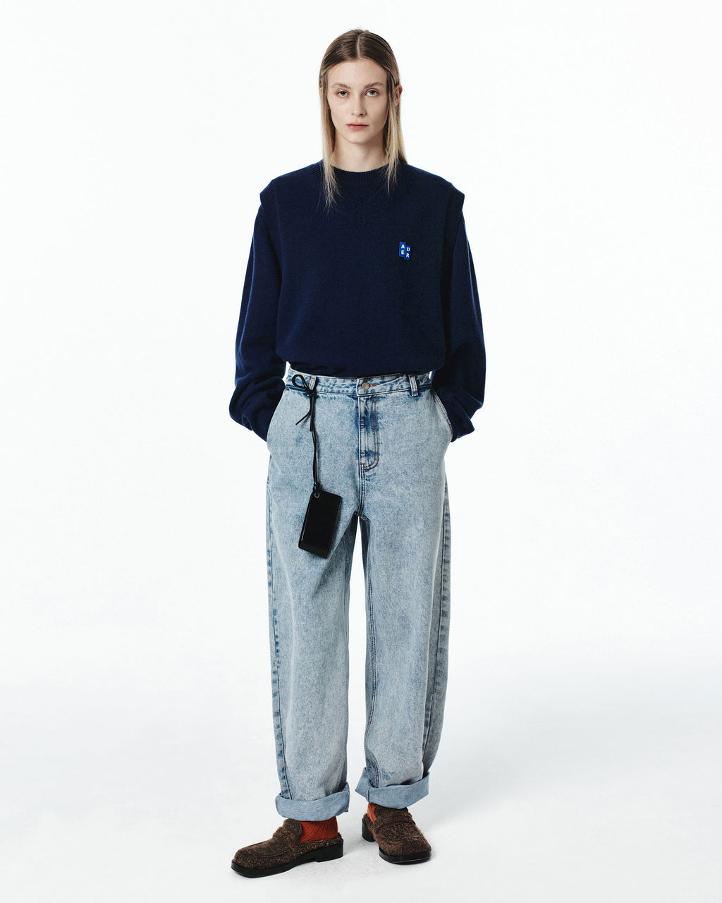 Ader Error - Sig; BL Tag knit vest 01 (Navy) product image 1 | TRAB K-Fashion Australia