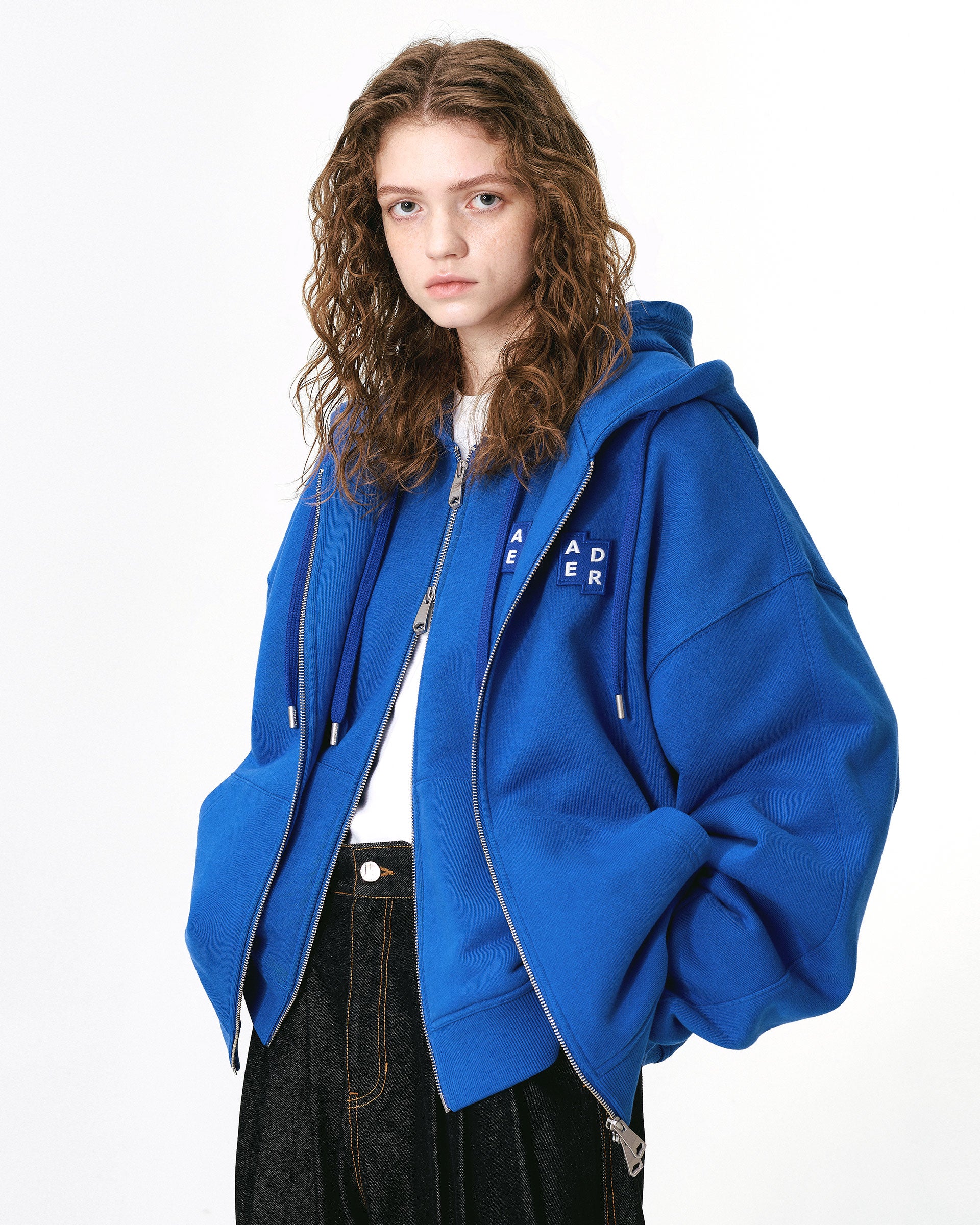 Ader Error - Sig; BL Tag hoodie zip-up 02 (Z-Blue) product image 2 | TRAB K-Fashion Australia