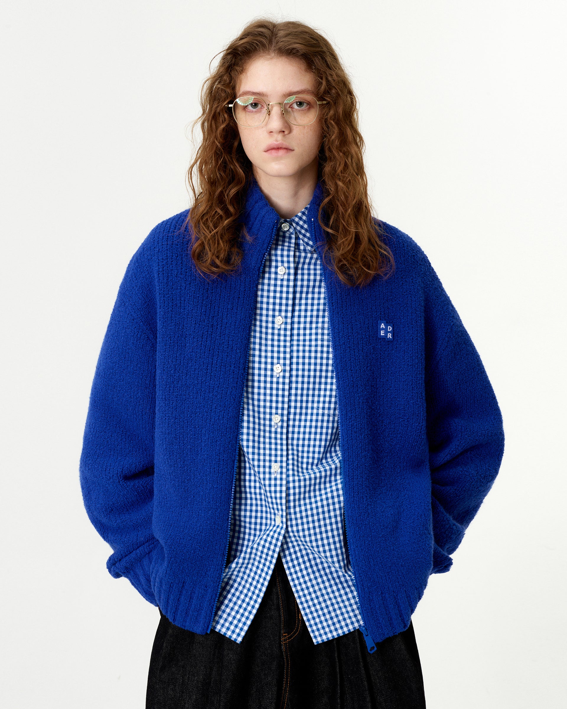 Ader Error - Sig; BL Tag knit zip-up 01 (Z-Blue) product image 3 | TRAB K-Fashion Australia