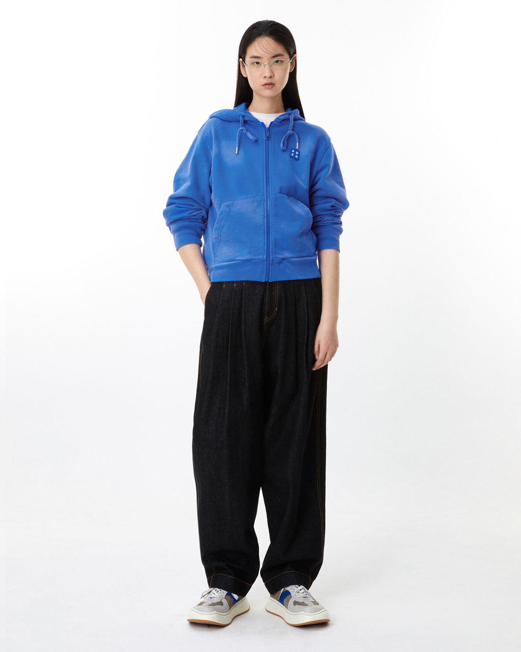 Ader Error - Sig; BL Tag hoodie zip-up 01 (Z-Blue) product image 5 | TRAB K-Fashion Australia
