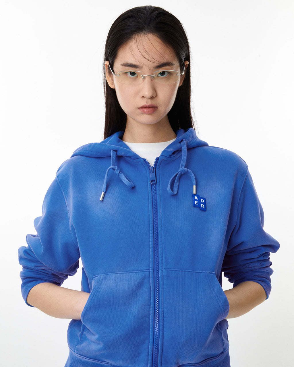 Ader Error - Sig; BL Tag hoodie zip-up 01 (Z-Blue) product image 2 | TRAB K-Fashion Australia
