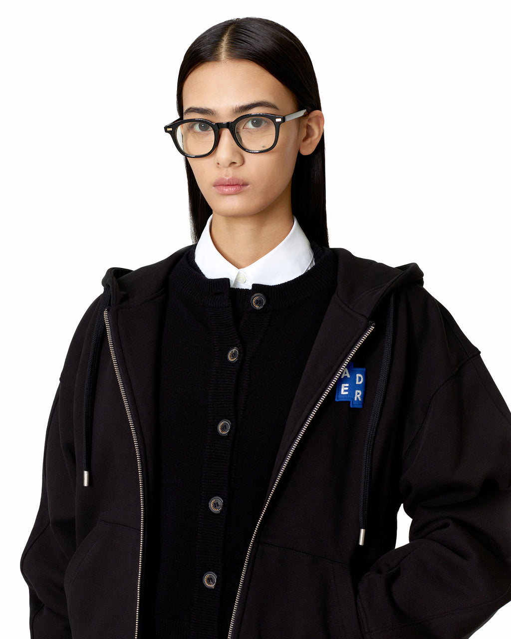 Ader Error - Sig; BL Tag hoodie zip-up 02 (Noir) product image 2 | TRAB K-Fashion Australia