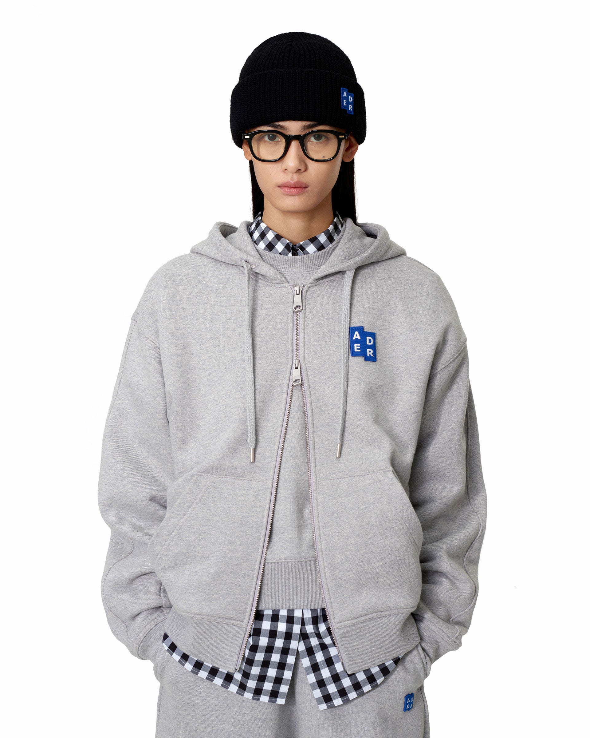 Ader Error - Sig; BL Tag hoodie zip-up 02 (Grey) product image 2 | TRAB K-Fashion Australia