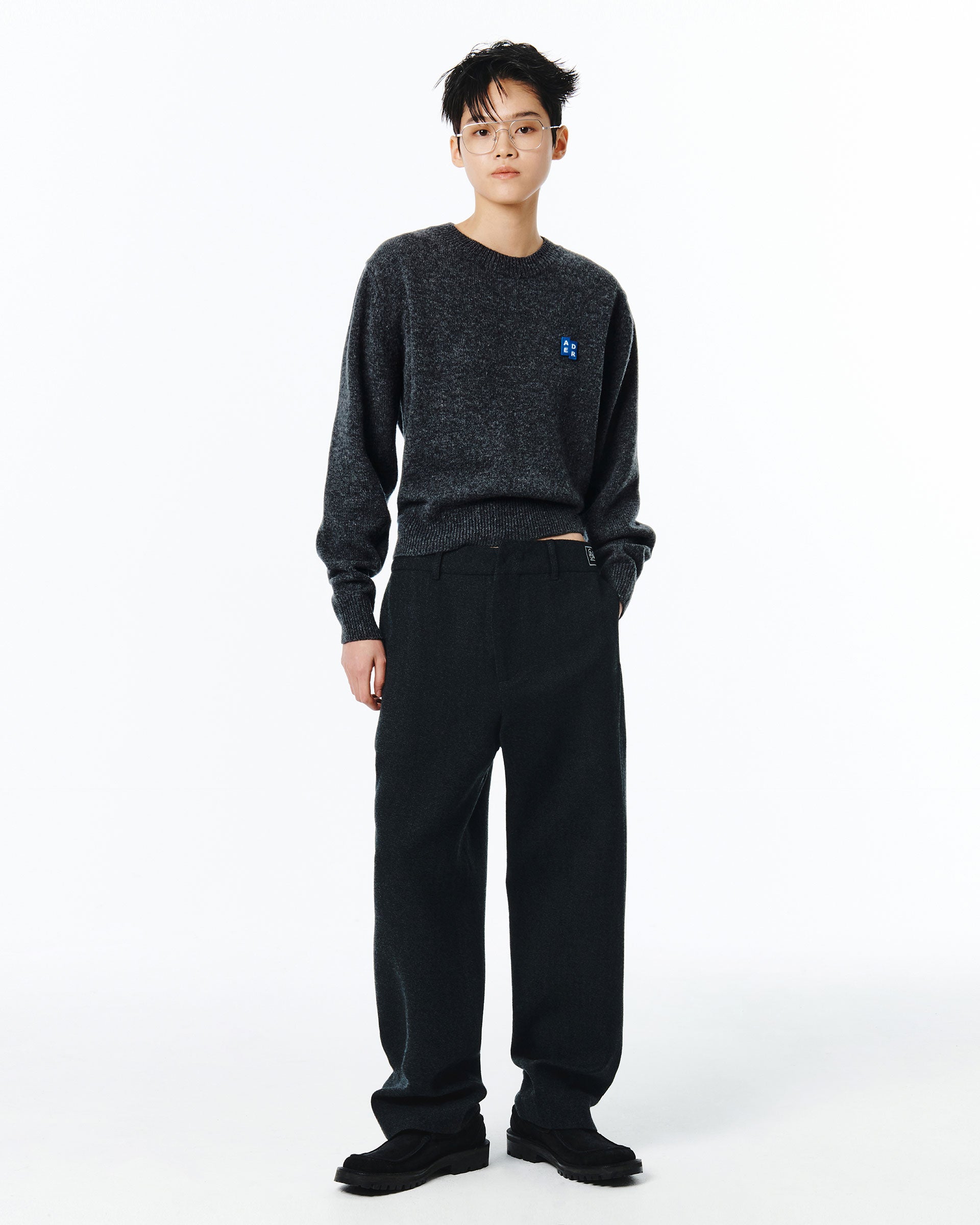 Ader Error - Sig; BL Tag knit 01 (Charcoal) product image 2 | TRAB K-Fashion Australia