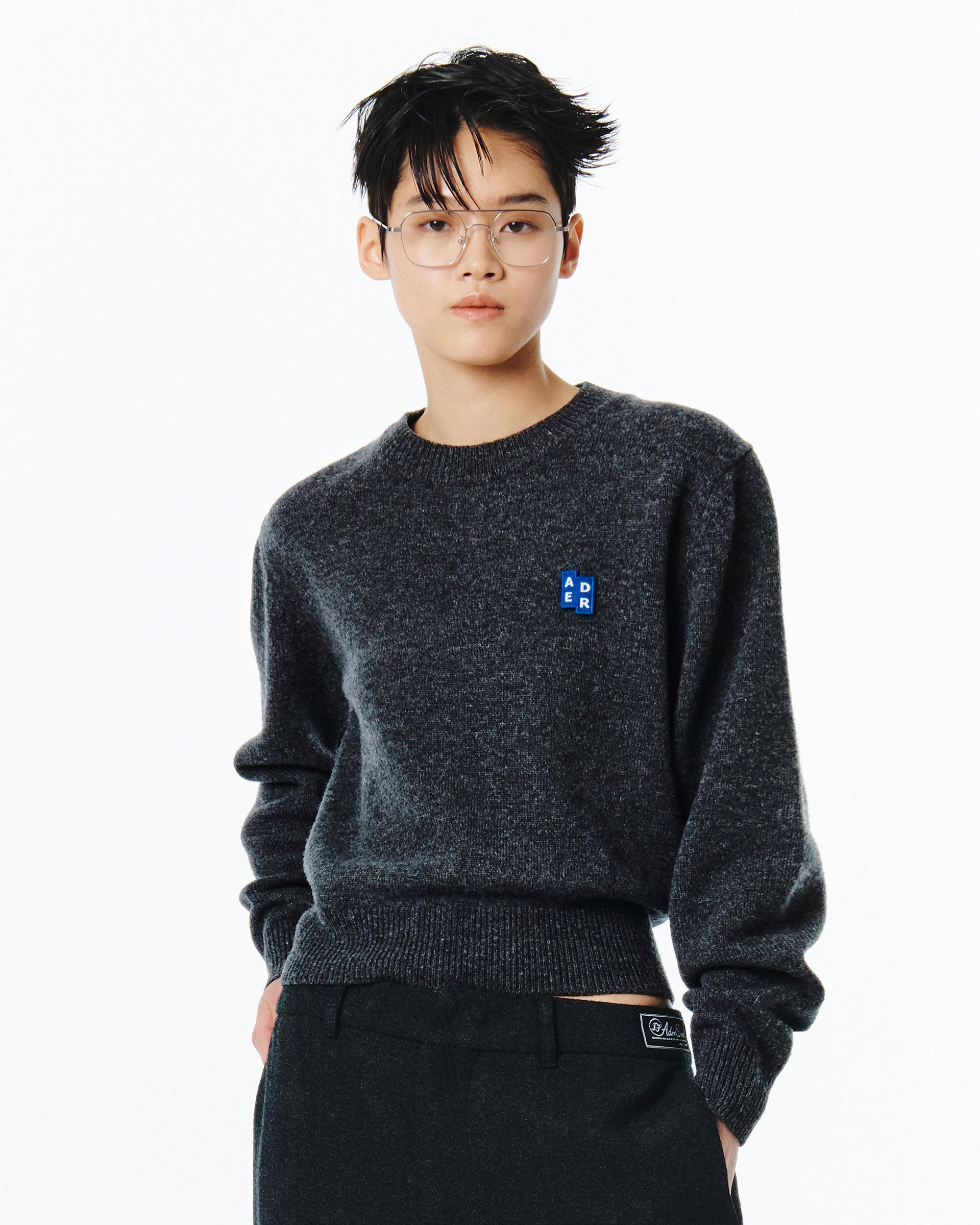 Ader Error - Sig; BL Tag knit 01 (Charcoal) product image 3 | TRAB K-Fashion Australia