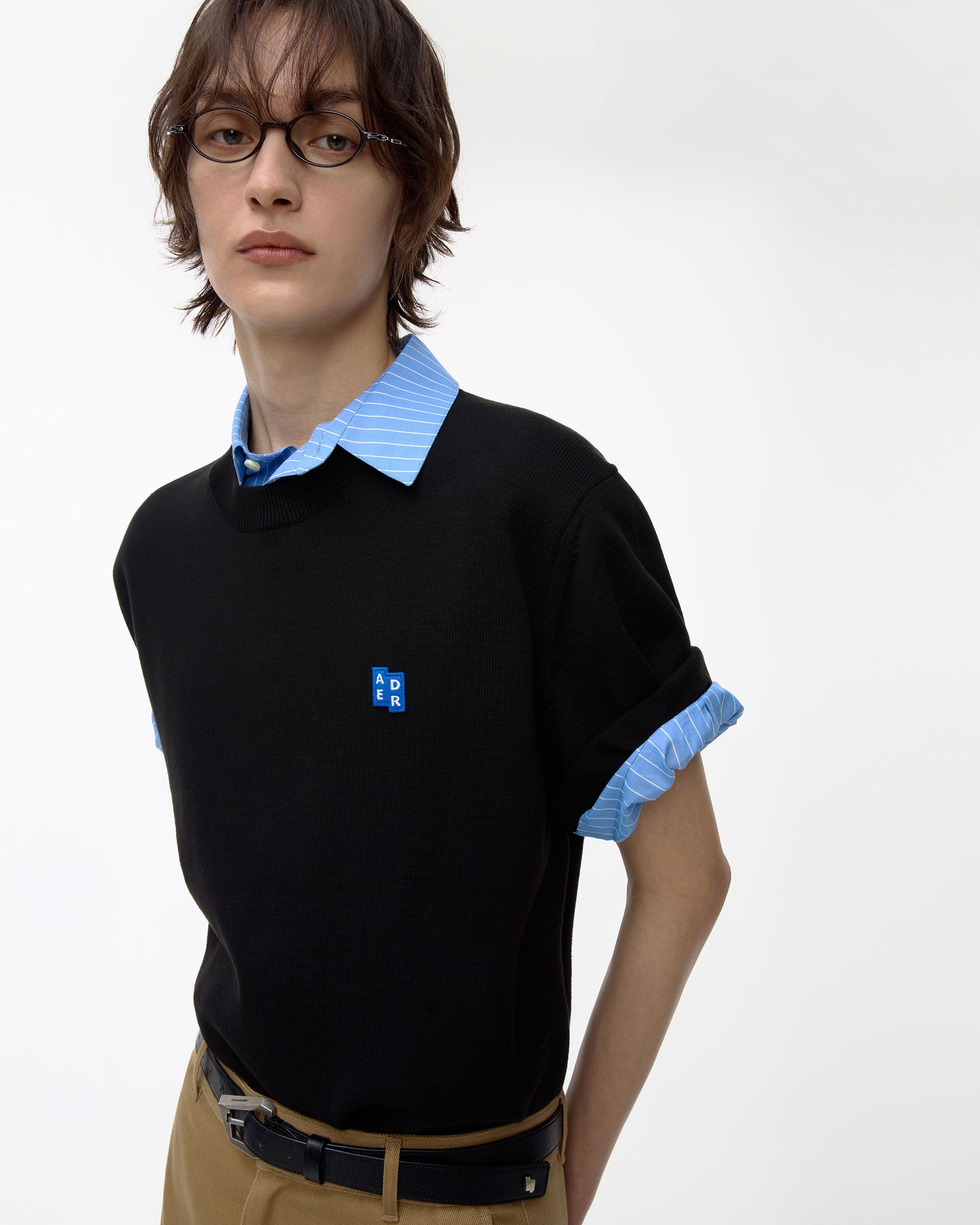 Ader Error - Sig; BL Tag half sleeve knit 01 (Noir) product image 14 | TRAB K-Fashion Australia