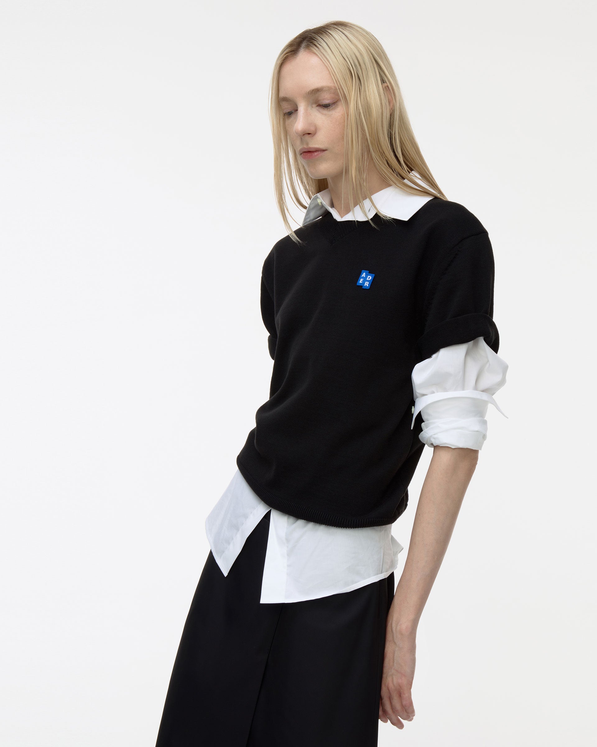Ader Error - Sig; BL Tag half sleeve knit 02 (Noir) product image 7 | TRAB K-Fashion Australia