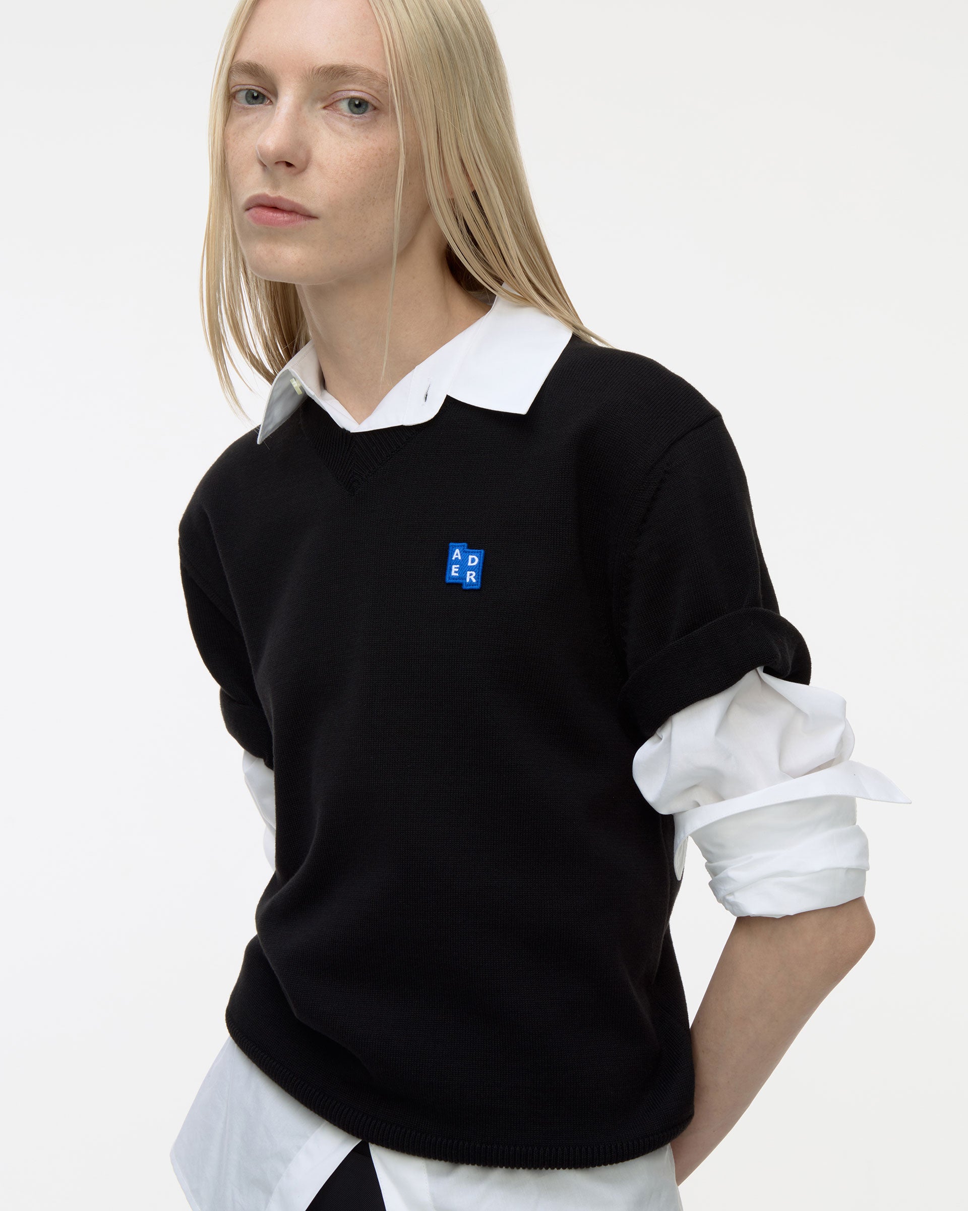 Ader Error - Sig; BL Tag half sleeve knit 02 (Noir) product image 8 | TRAB K-Fashion Australia