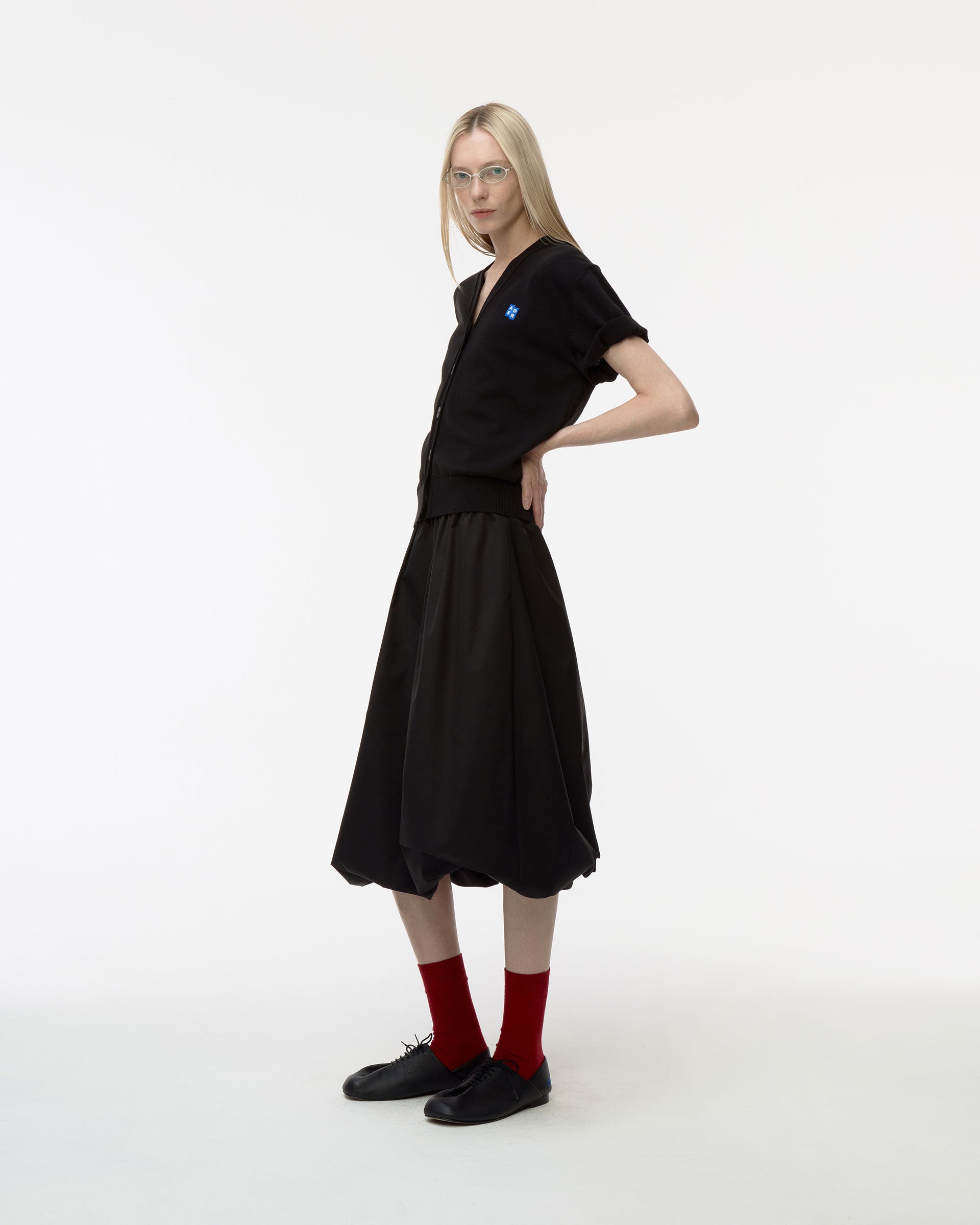 Ader Error - Sig; BL Tag half sleeve cardigan 01 (Noir) product image 2 | TRAB K-Fashion Australia