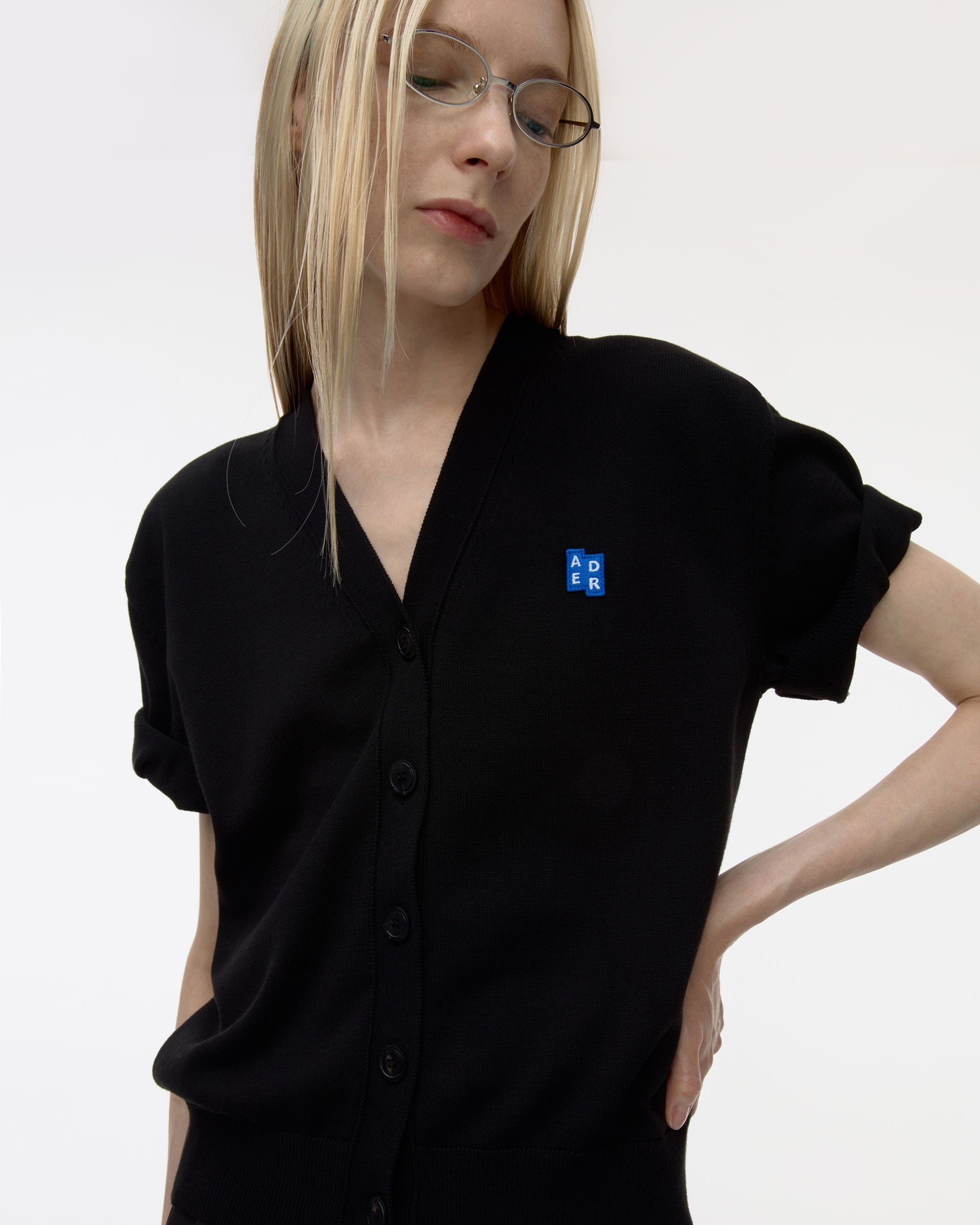 Ader Error - Sig; BL Tag half sleeve cardigan 01 (Noir) product image 5 | TRAB K-Fashion Australia