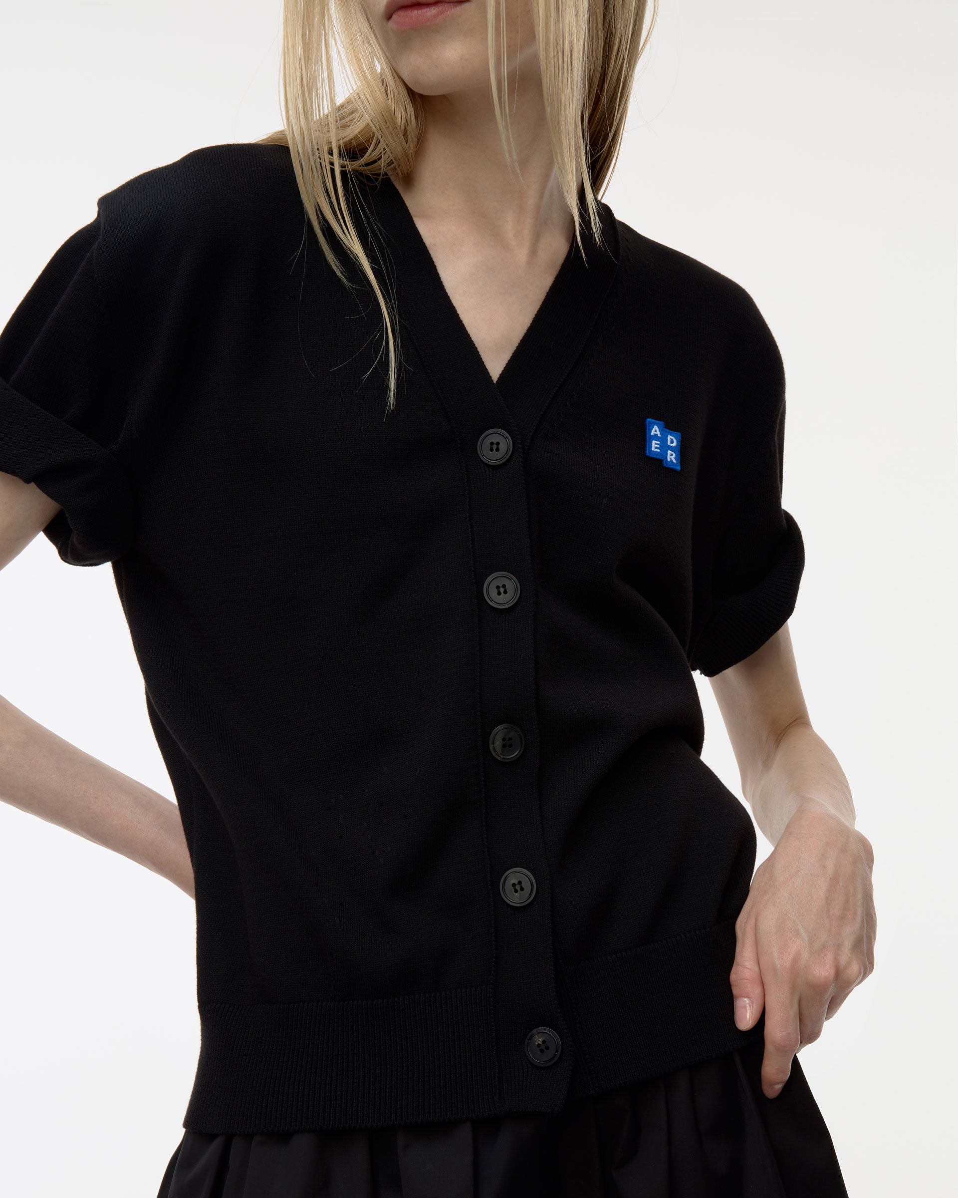 Ader Error - Sig; BL Tag half sleeve cardigan 01 (Noir) product image 7 | TRAB K-Fashion Australia