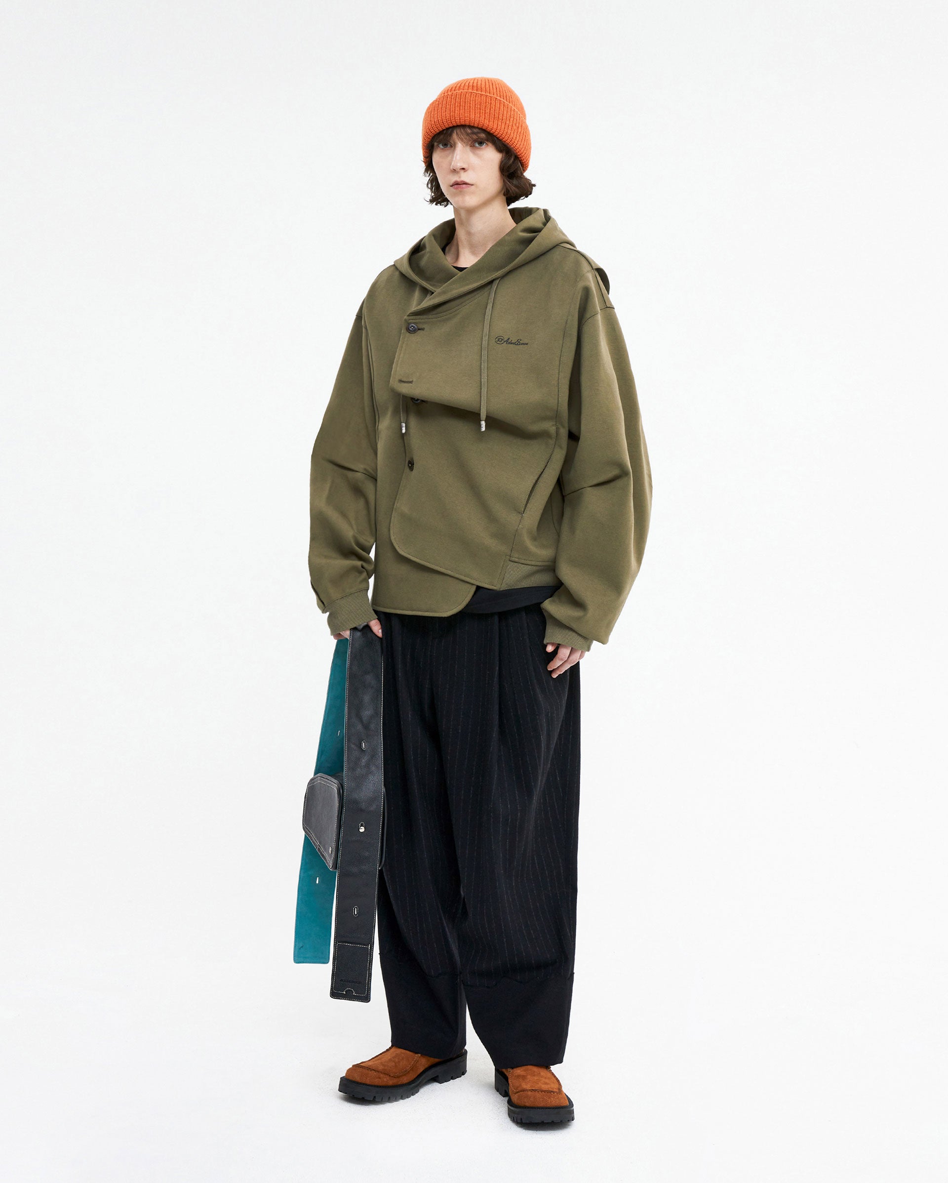Ader Error - Fluic logo hoodie zip-up (Brown) product image 1 | TRAB K-Fashion Australia