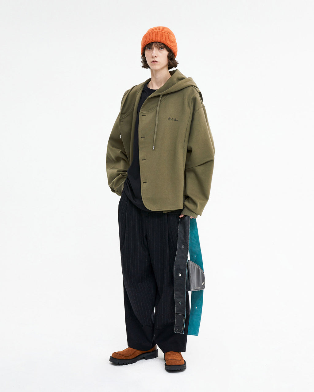 Ader Error - Fluic logo hoodie zip-up (Brown) product image 2 | TRAB K-Fashion Australia
