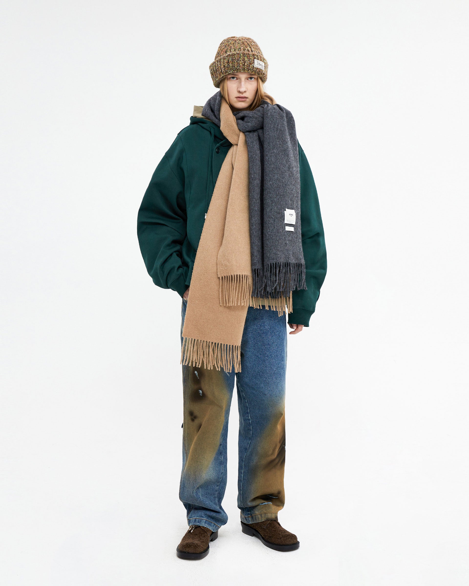 Ader Error - Fluic logo hoodie zip-up (Green) product image 1 | TRAB K-Fashion Australia