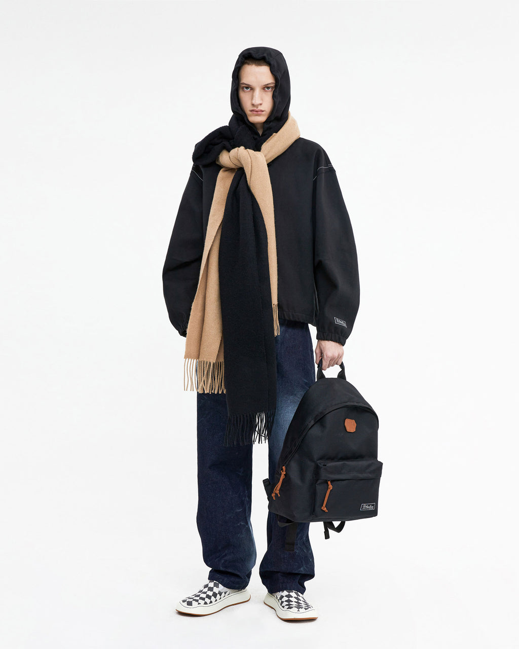 Ader Error - Liner hoodie zip-up (Noir) product image 1 | TRAB K-Fashion Australia