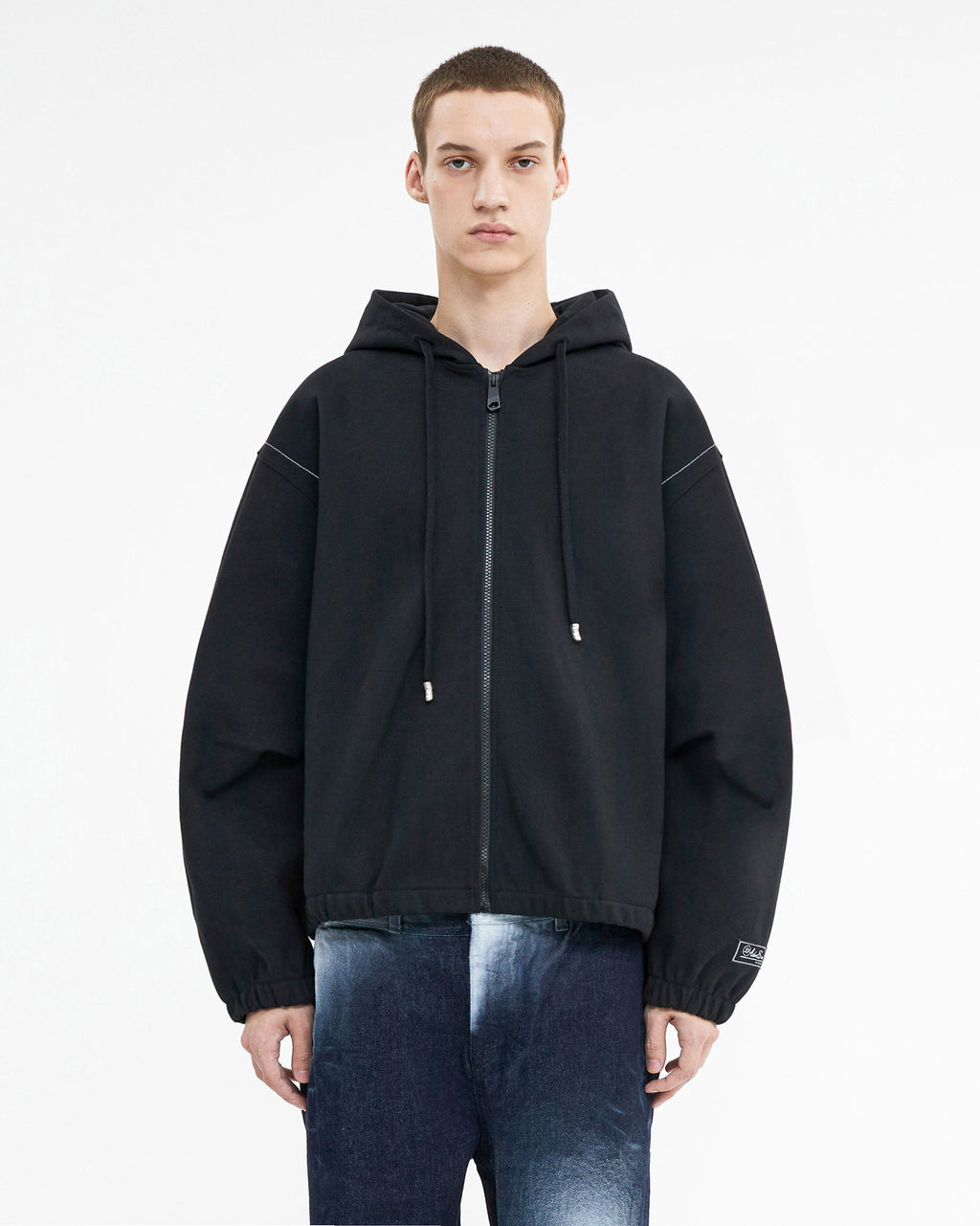 Ader Error - Liner hoodie zip-up (Noir) product image 2 | TRAB K-Fashion Australia