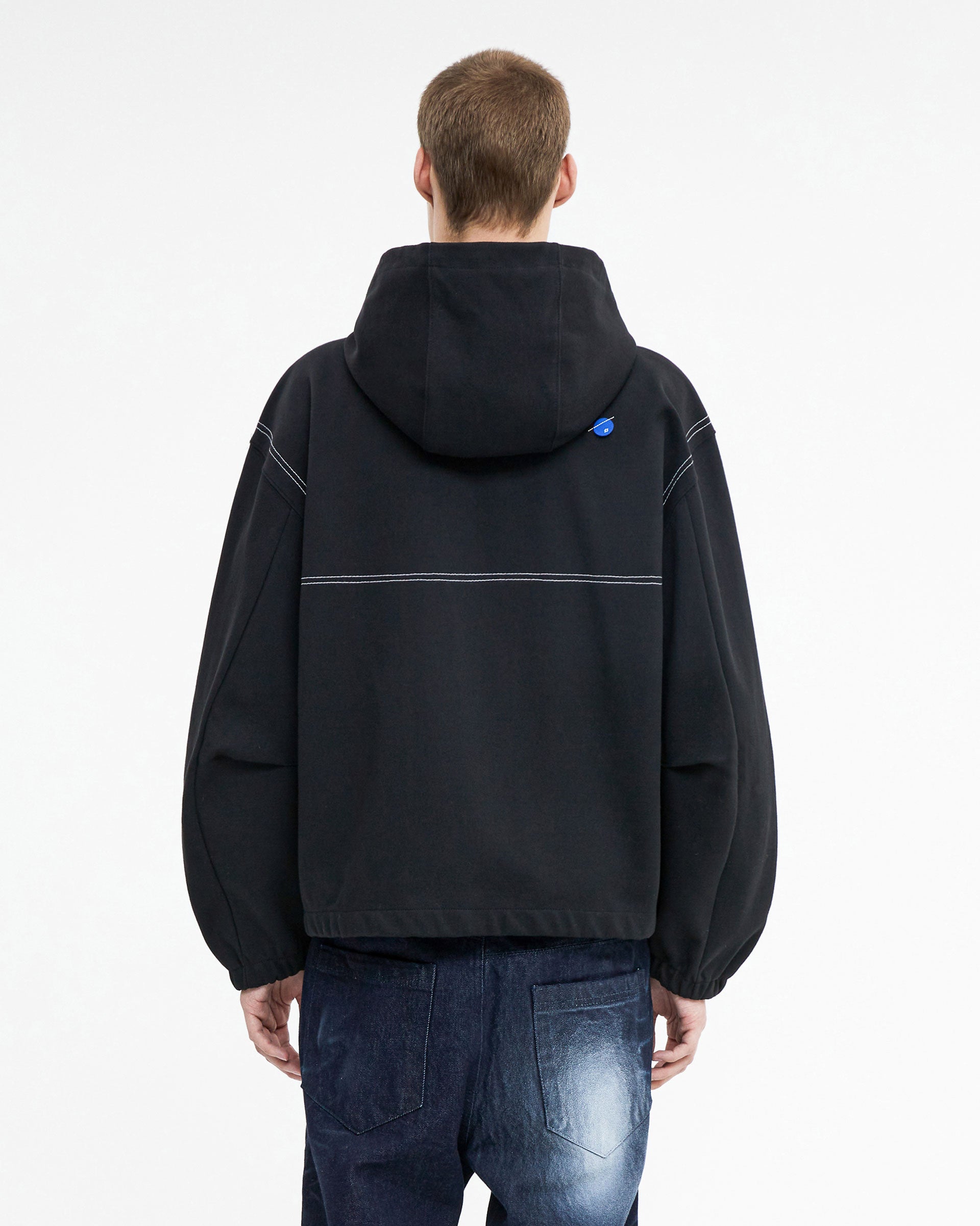 Ader Error - Liner hoodie zip-up (Noir) product image 4 | TRAB K-Fashion Australia