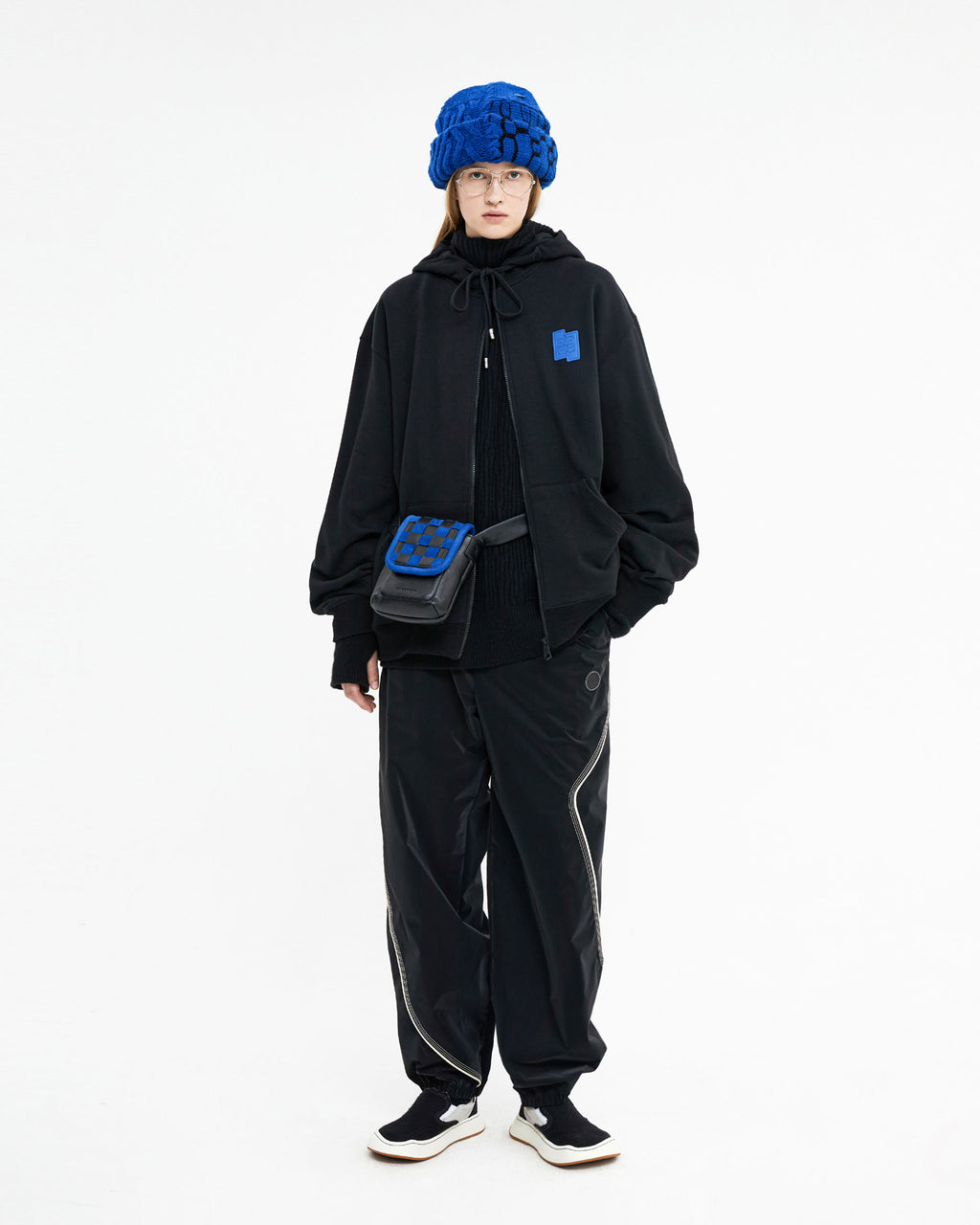 Ader Error - TRS decal hoodie zip-up (Noir) product image 1 | TRAB K-Fashion Australia