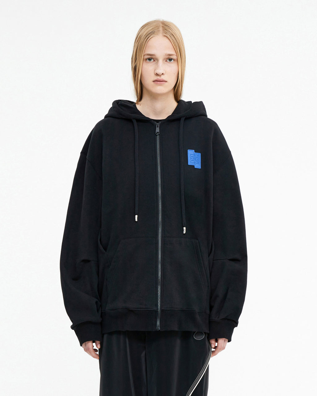 Ader Error - TRS decal hoodie zip-up (Noir) product image 2 | TRAB K-Fashion Australia