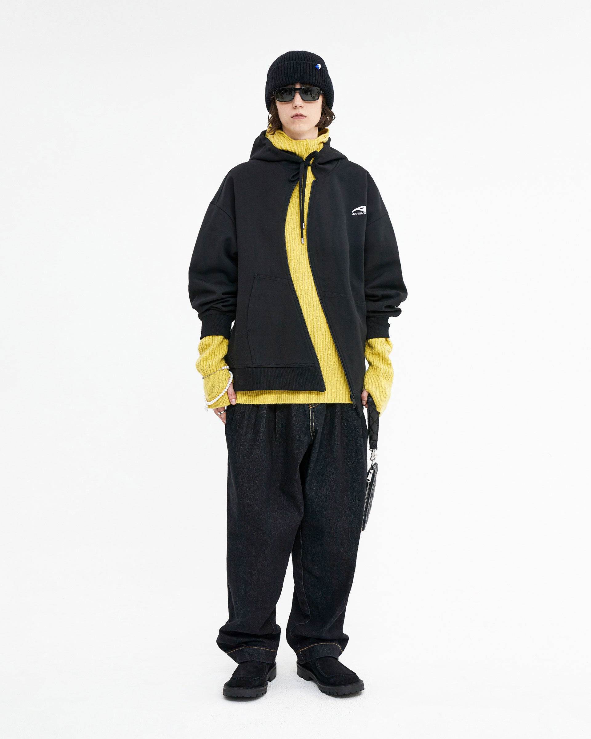 Ader Error - Enty logo hoodie zip-up (Noir) product image 1 | TRAB K-Fashion Australia