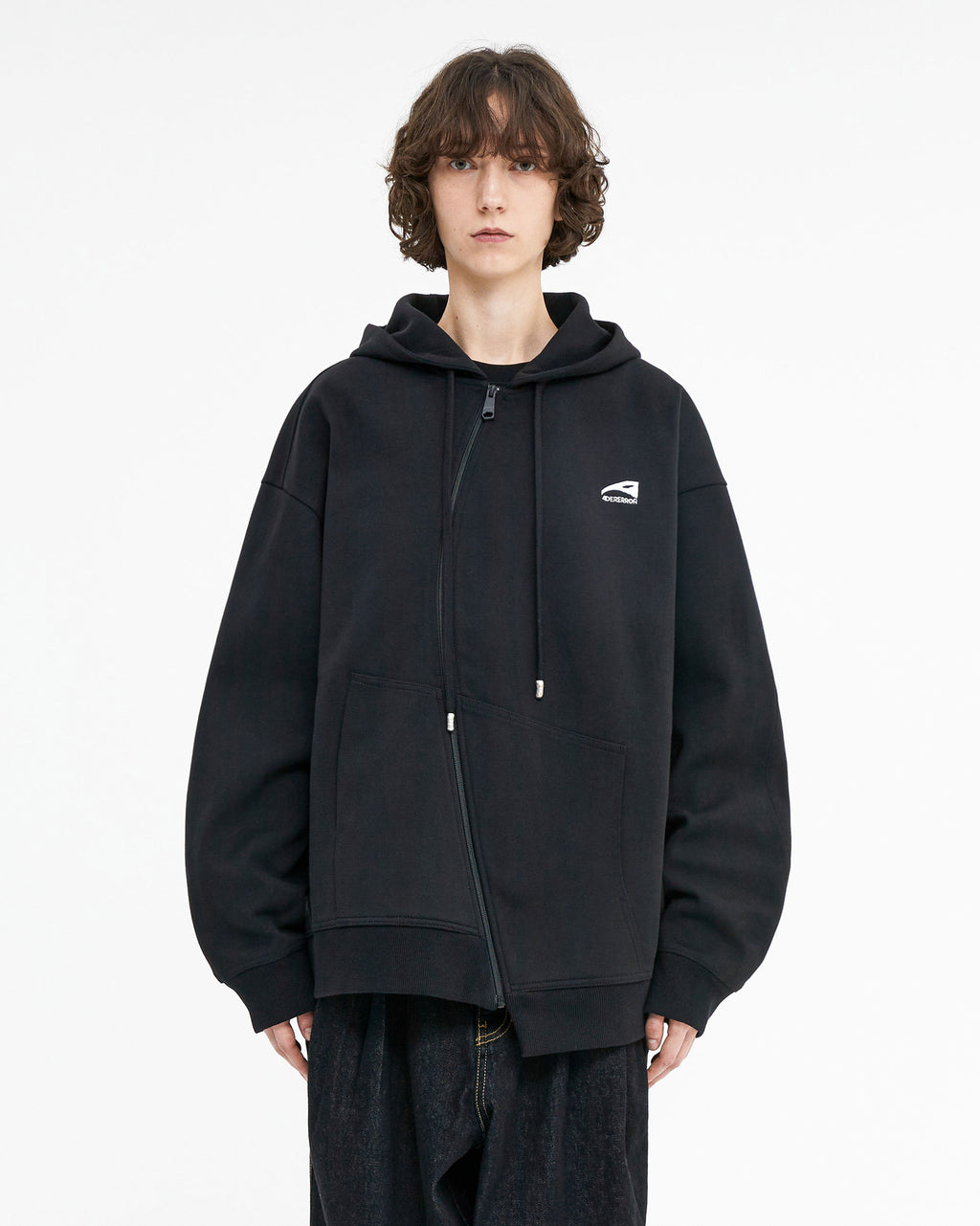 Ader Error - Enty logo hoodie zip-up (Noir) product image 2 | TRAB K-Fashion Australia