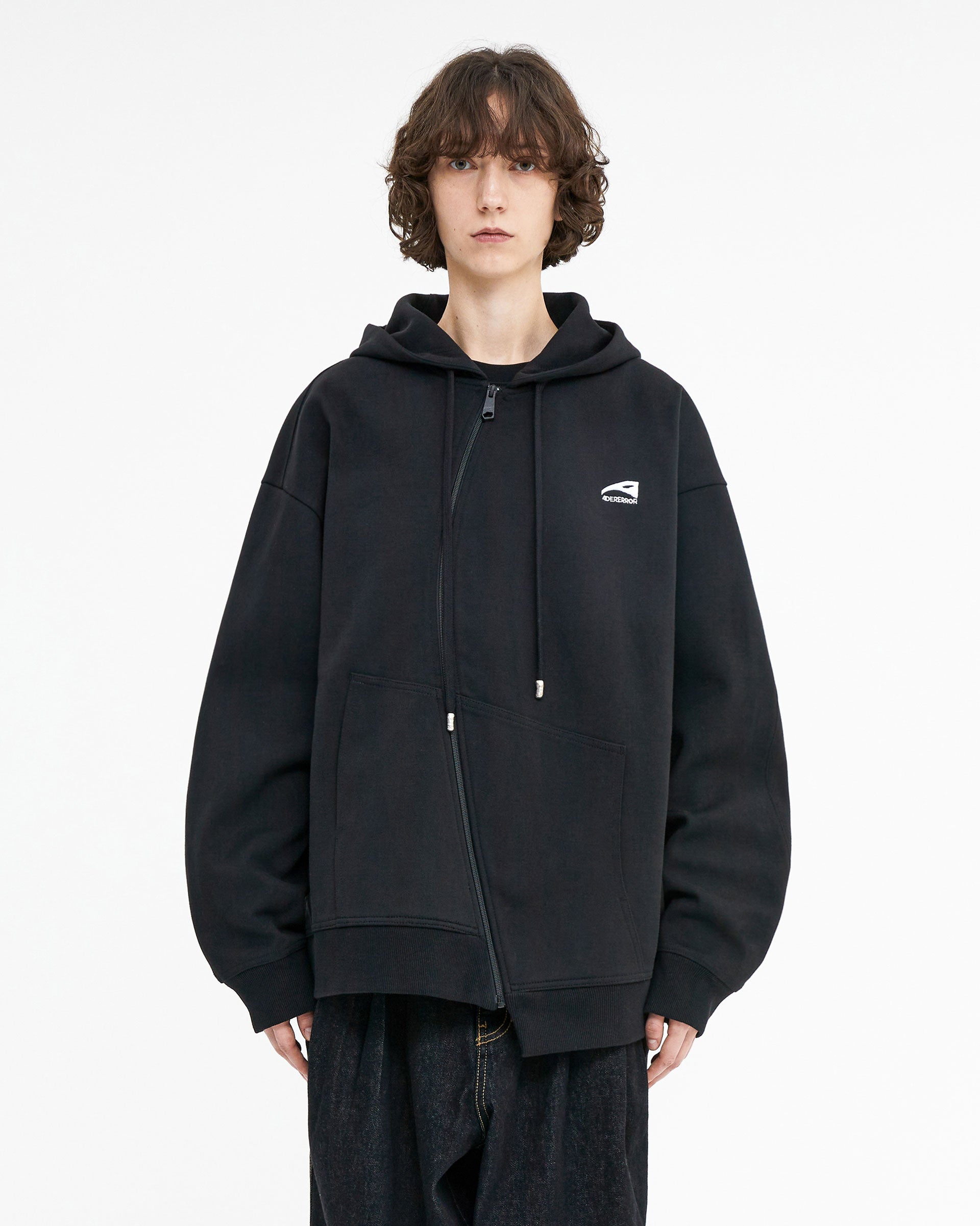 Ader Error - Enty logo hoodie zip-up (Noir) product image 2 | TRAB K-Fashion Australia