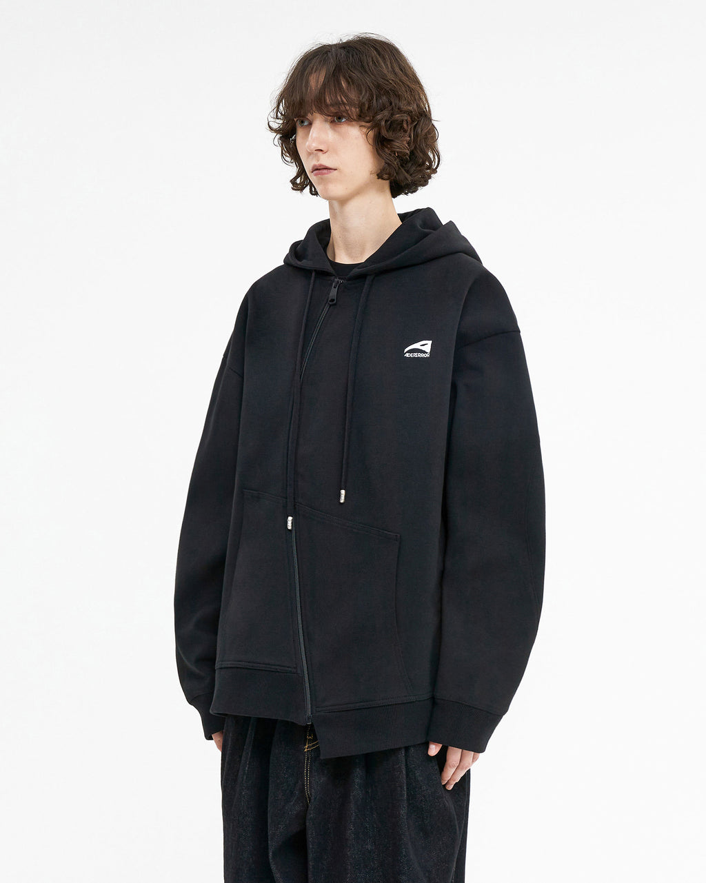 Ader Error - Enty logo hoodie zip-up (Noir) product image 3 | TRAB K-Fashion Australia