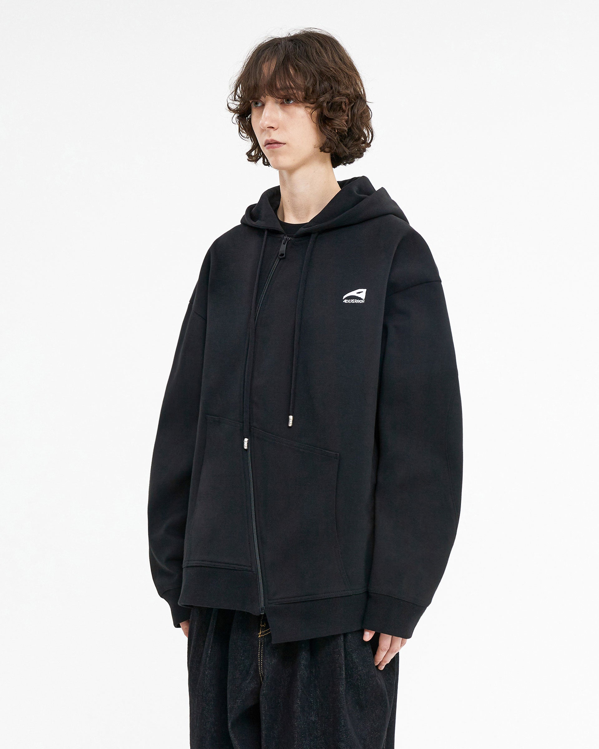 Ader Error - Enty logo hoodie zip-up (Noir) product image 3 | TRAB K-Fashion Australia
