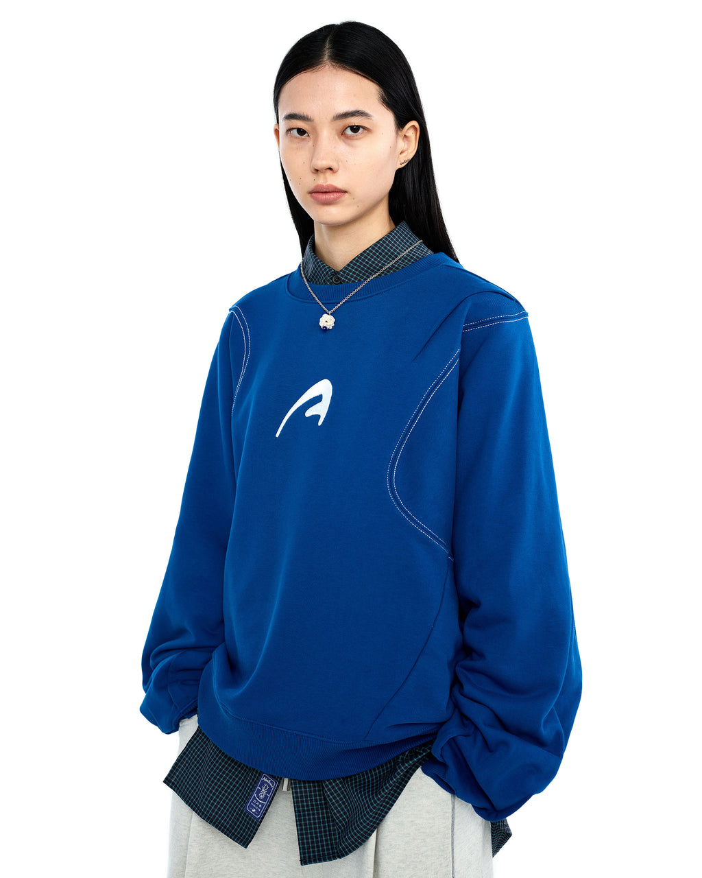 Ader Error - A-peec logo sweatshirt (Z-Blue) product image 2 | TRAB K-Fashion Australia