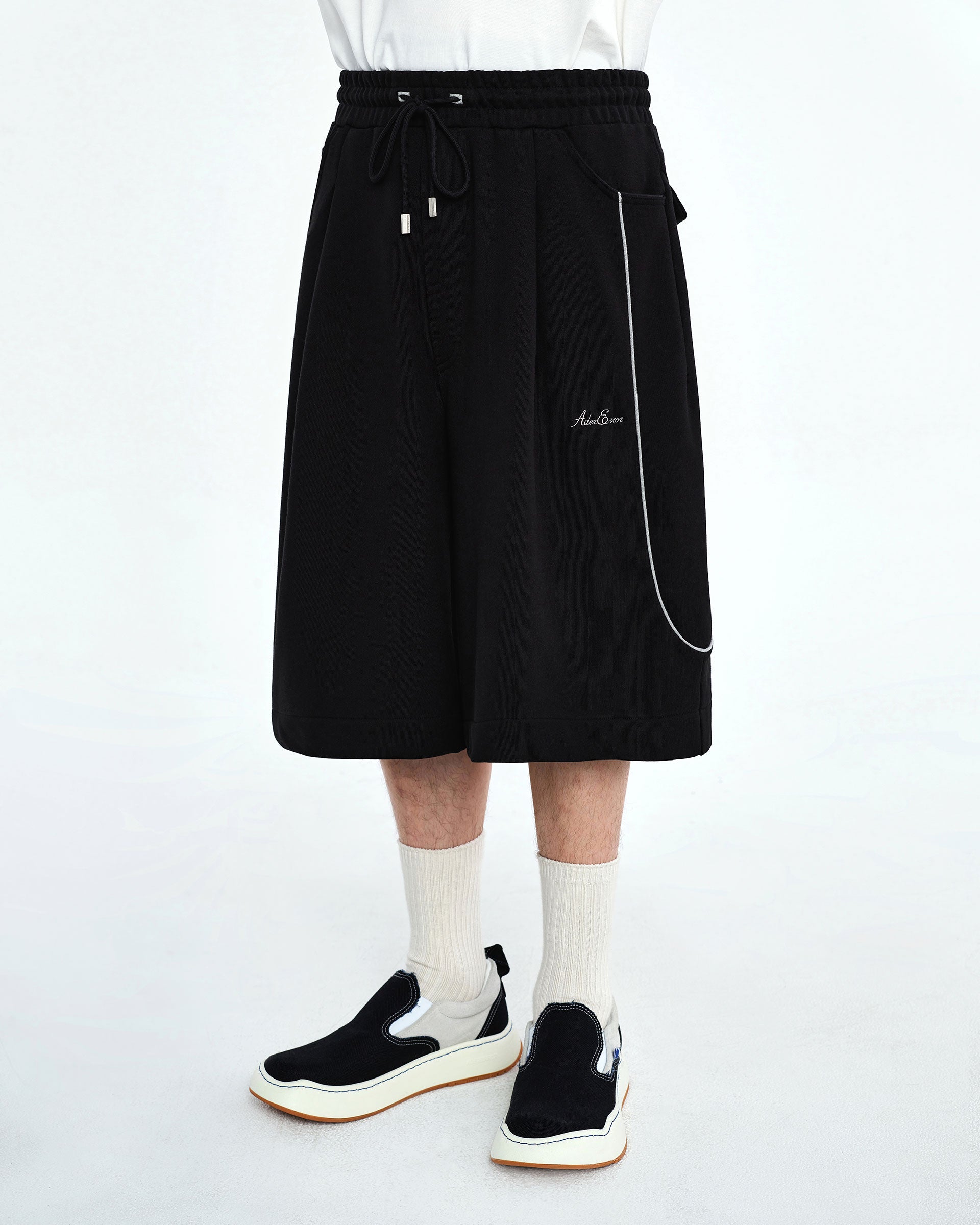Ader Error - Tever logo sweatshorts (Noir) product image 3 | TRAB K-Fashion Australia